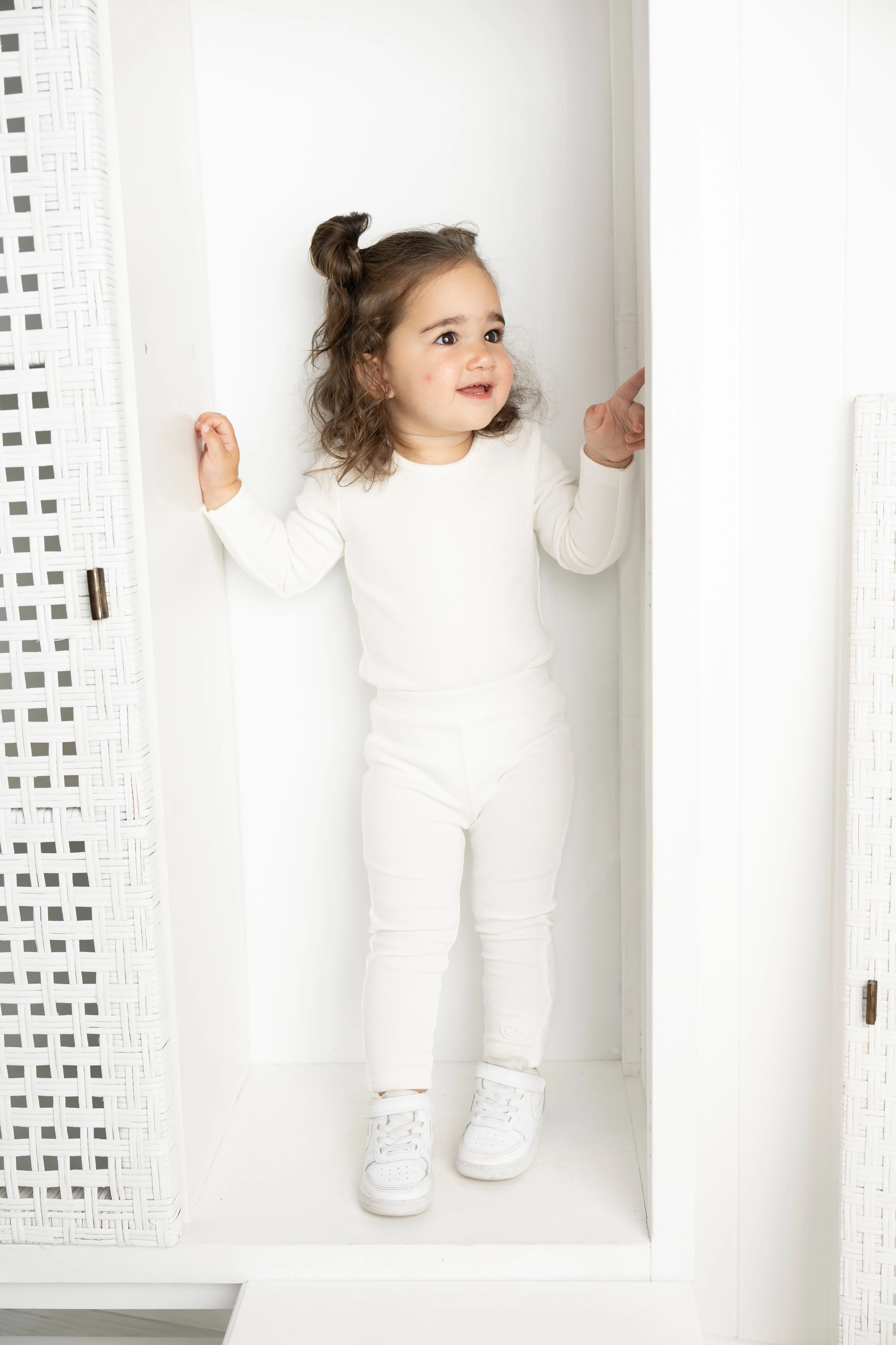 Scarlett Ribbed Fleece Bodysuit - Cream White - Image 3