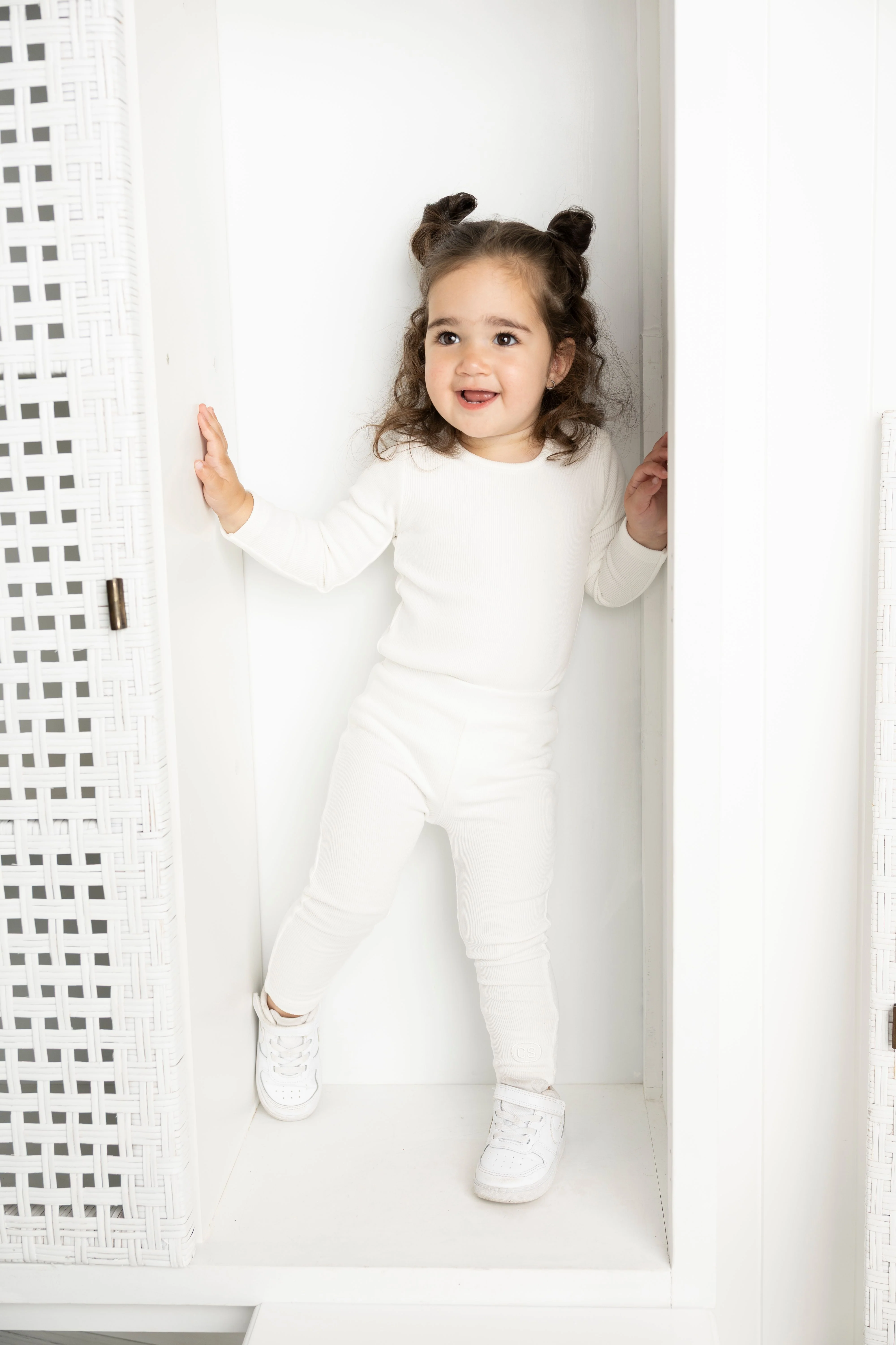 Scarlett Ribbed Fleece Bodysuit - Cream White - Image 4