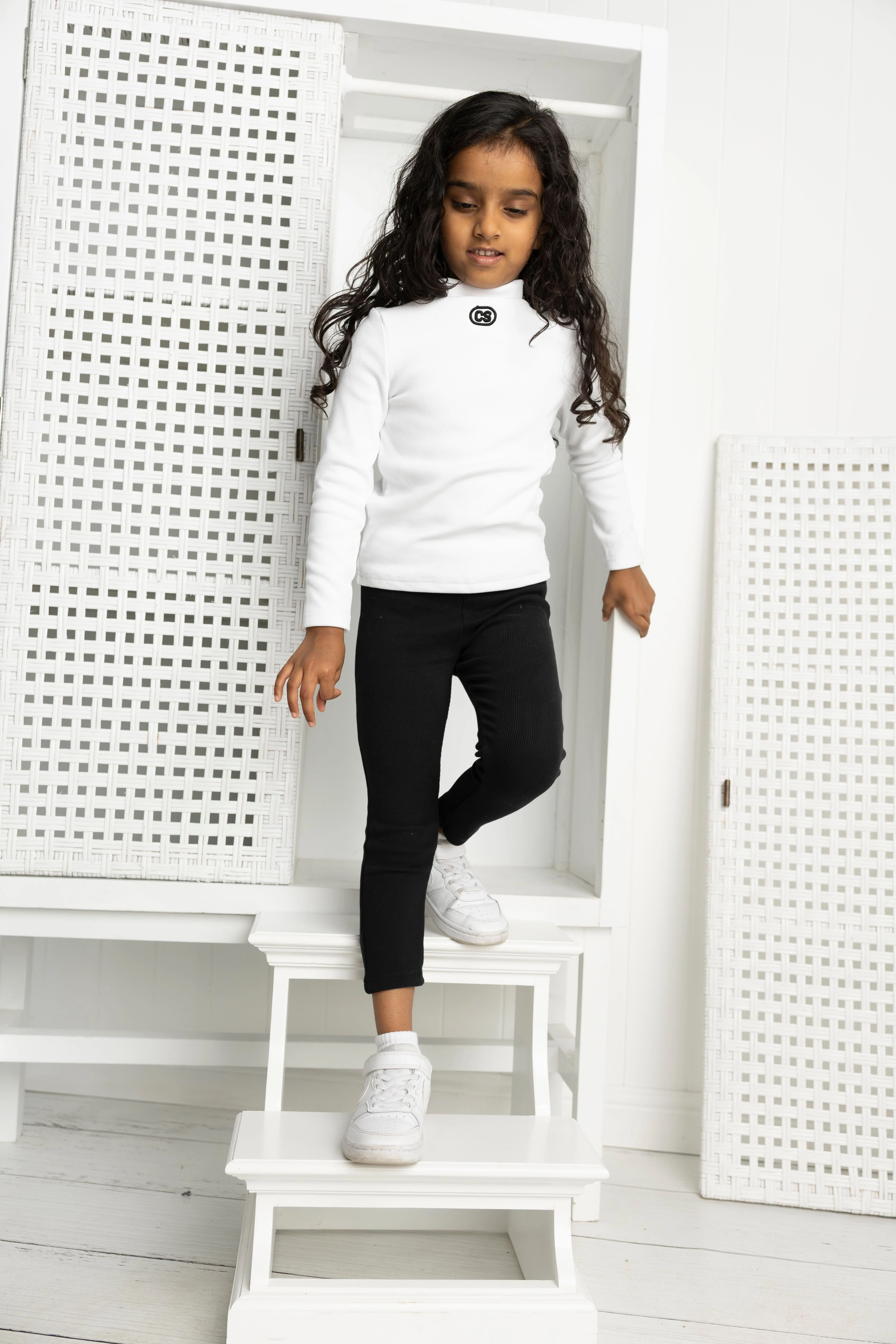 Scarlett Ribbed Fleece Leggings - Black - Image 6
