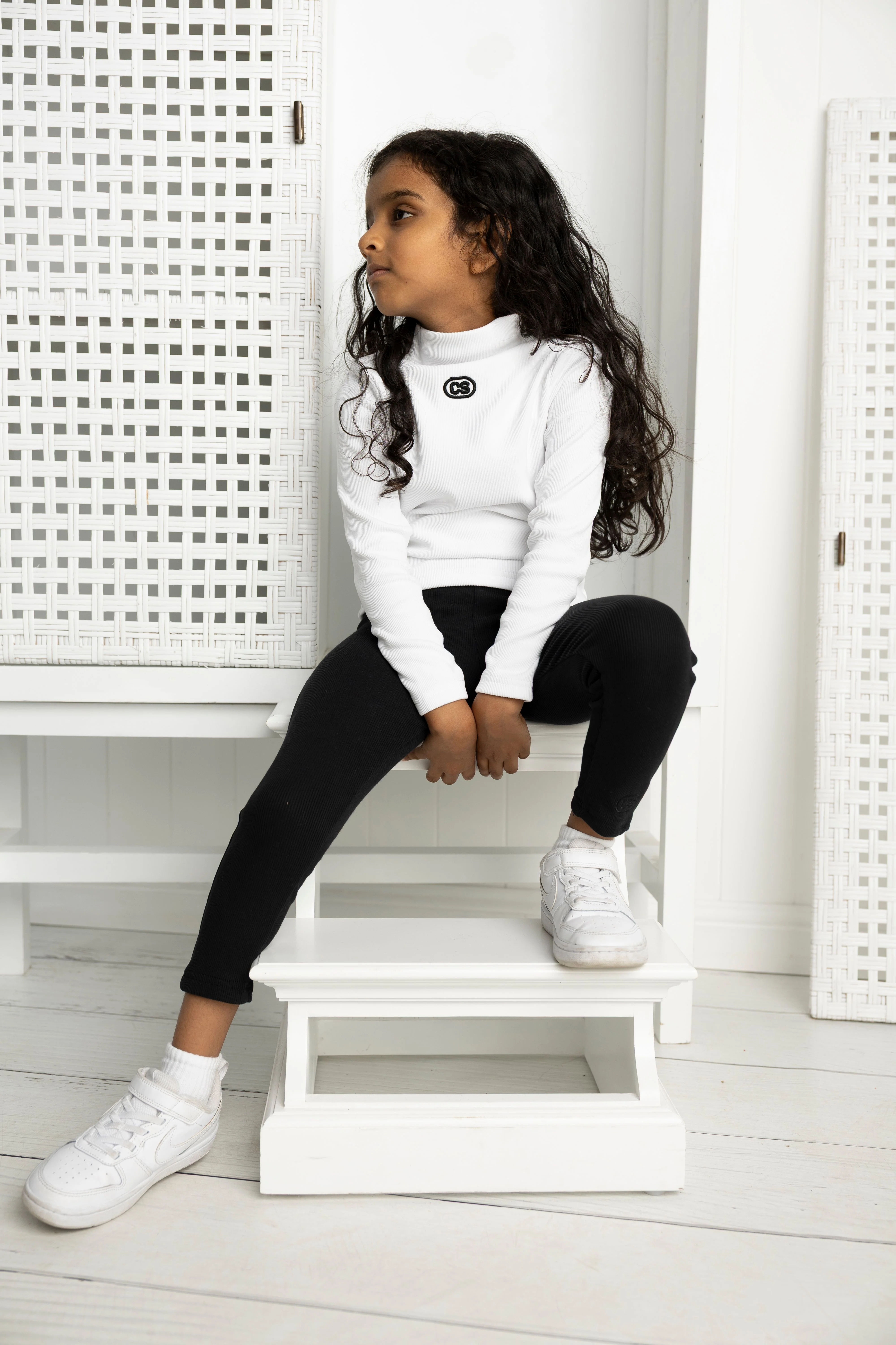 Scarlett Ribbed Fleece Leggings - Black - Image 8