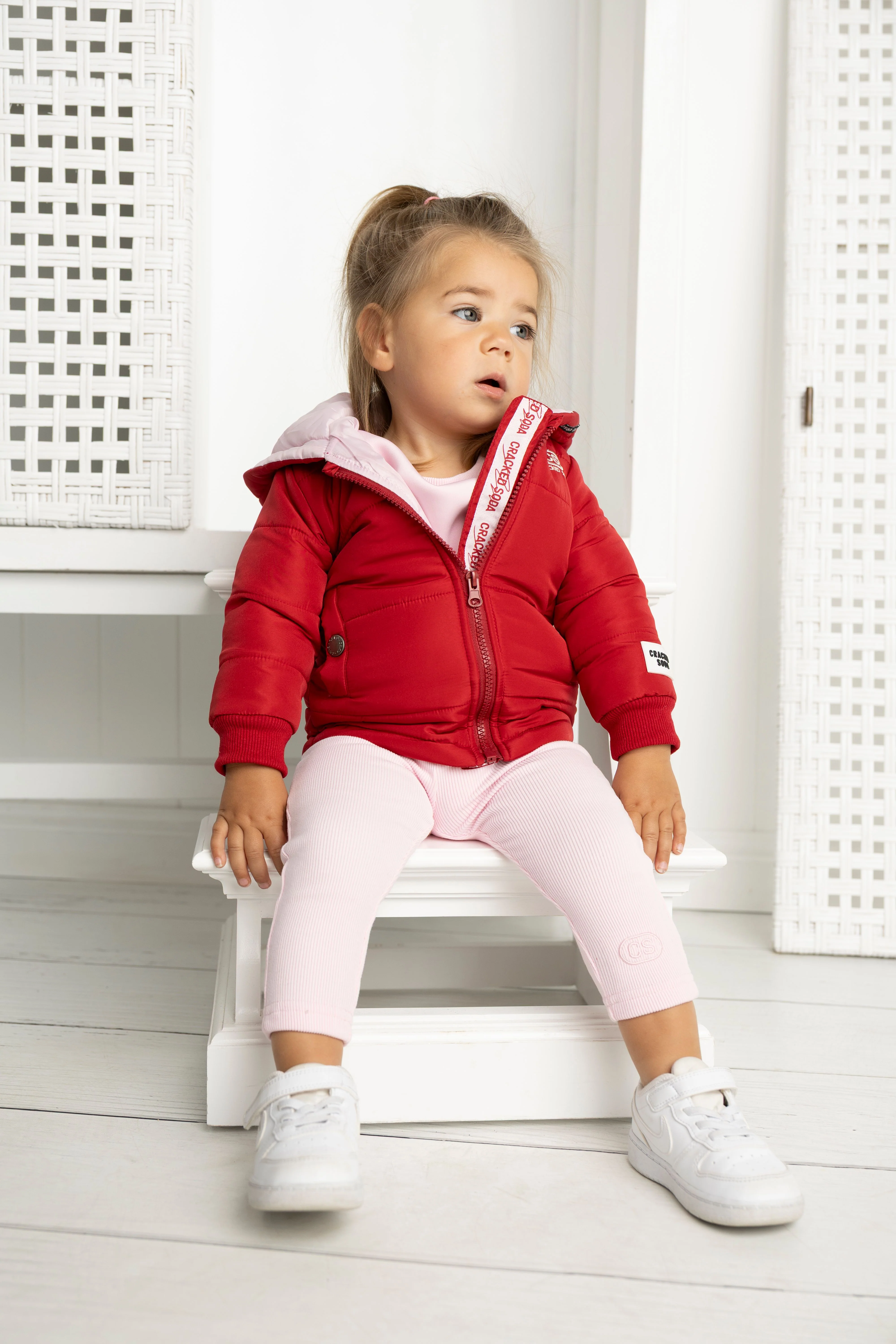 Scarlett Ribbed Fleece Leggings - Pink - Image 4