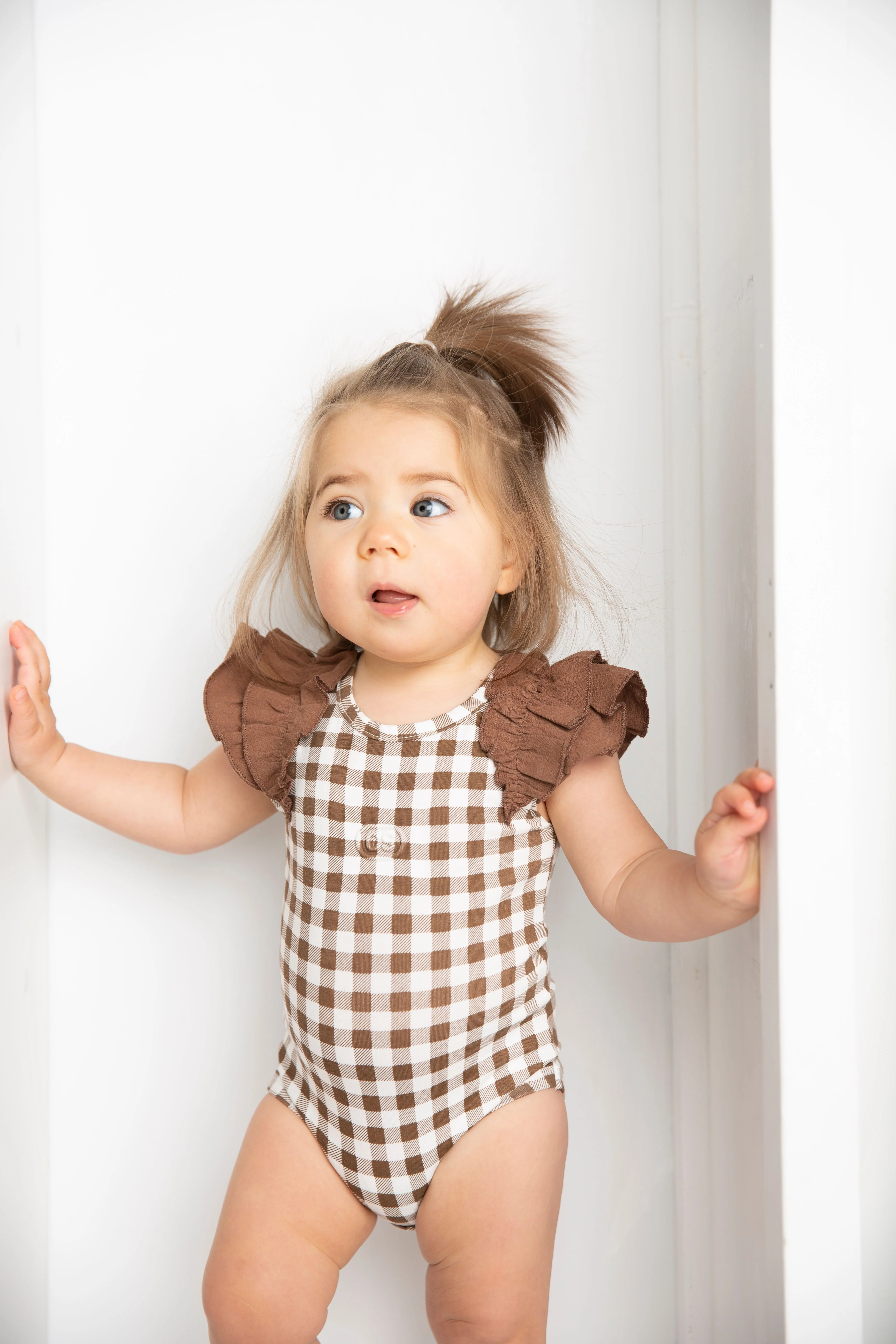 Skylar Check Bodysuit - Mocha - Image 2