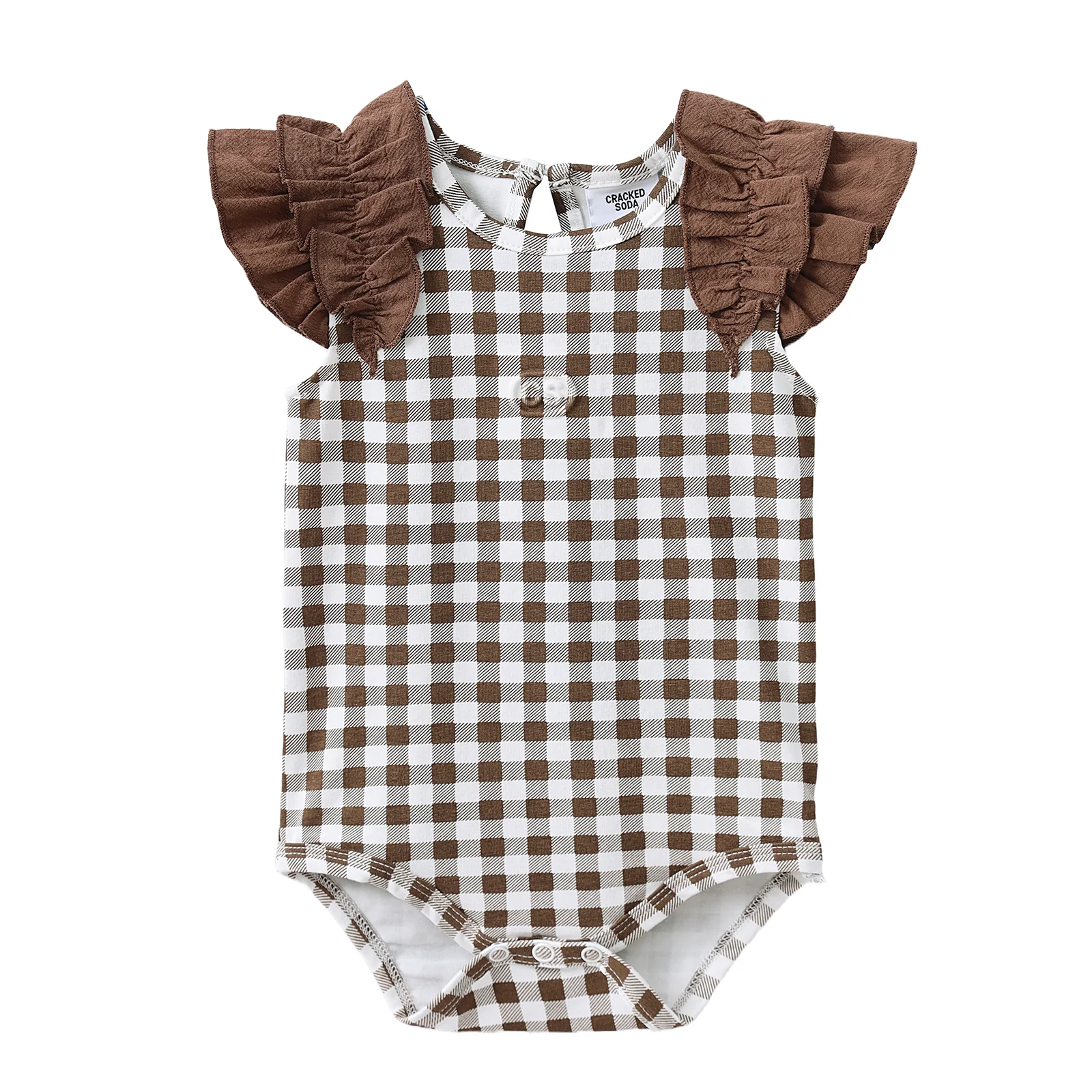 Skylar Check Bodysuit - Mocha - Image 4