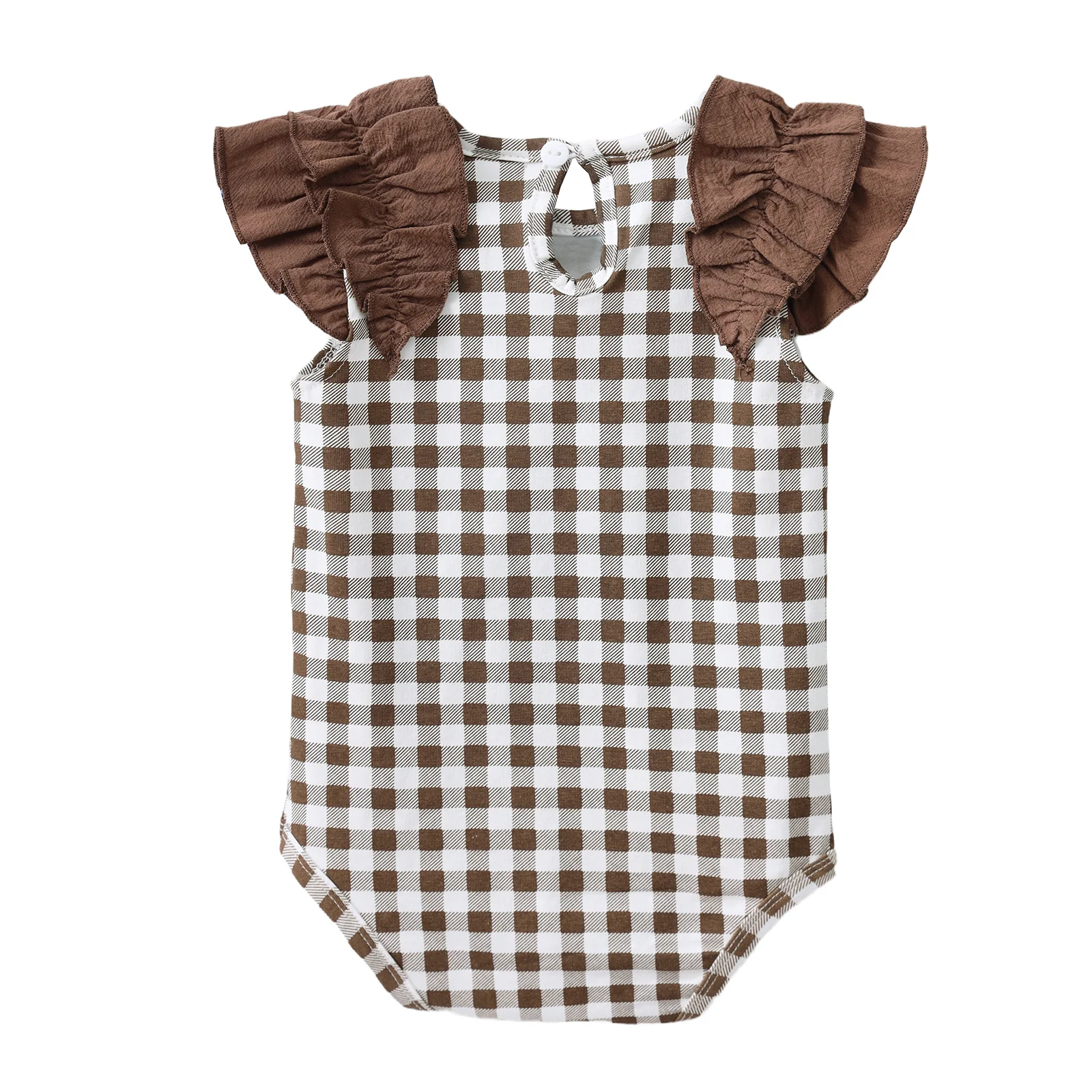 Skylar Check Bodysuit - Mocha - Image 5