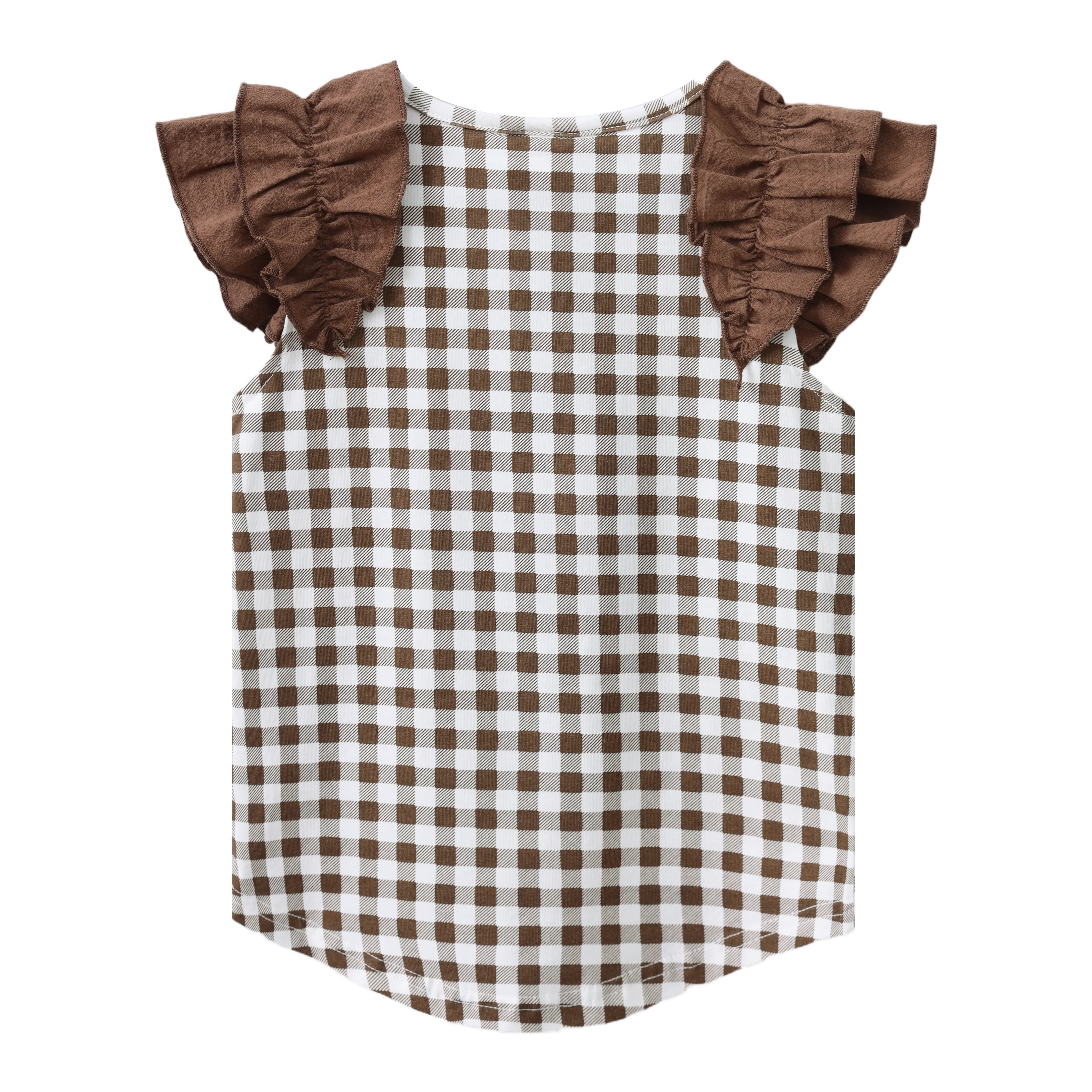 Skylar Check Top - Mocha - Image 5