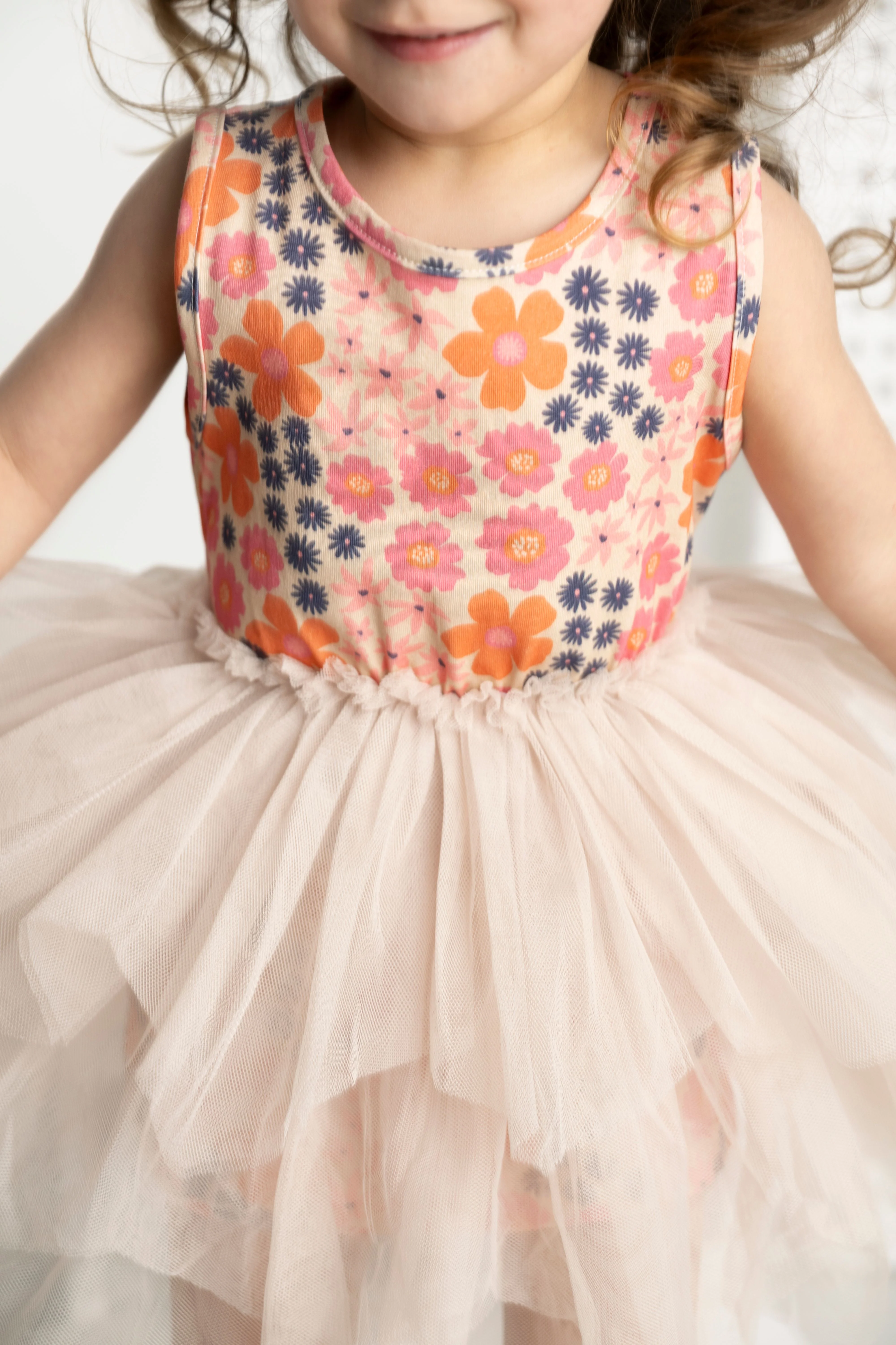 Summer Flower Shredded Tutu - Beige - Image 2