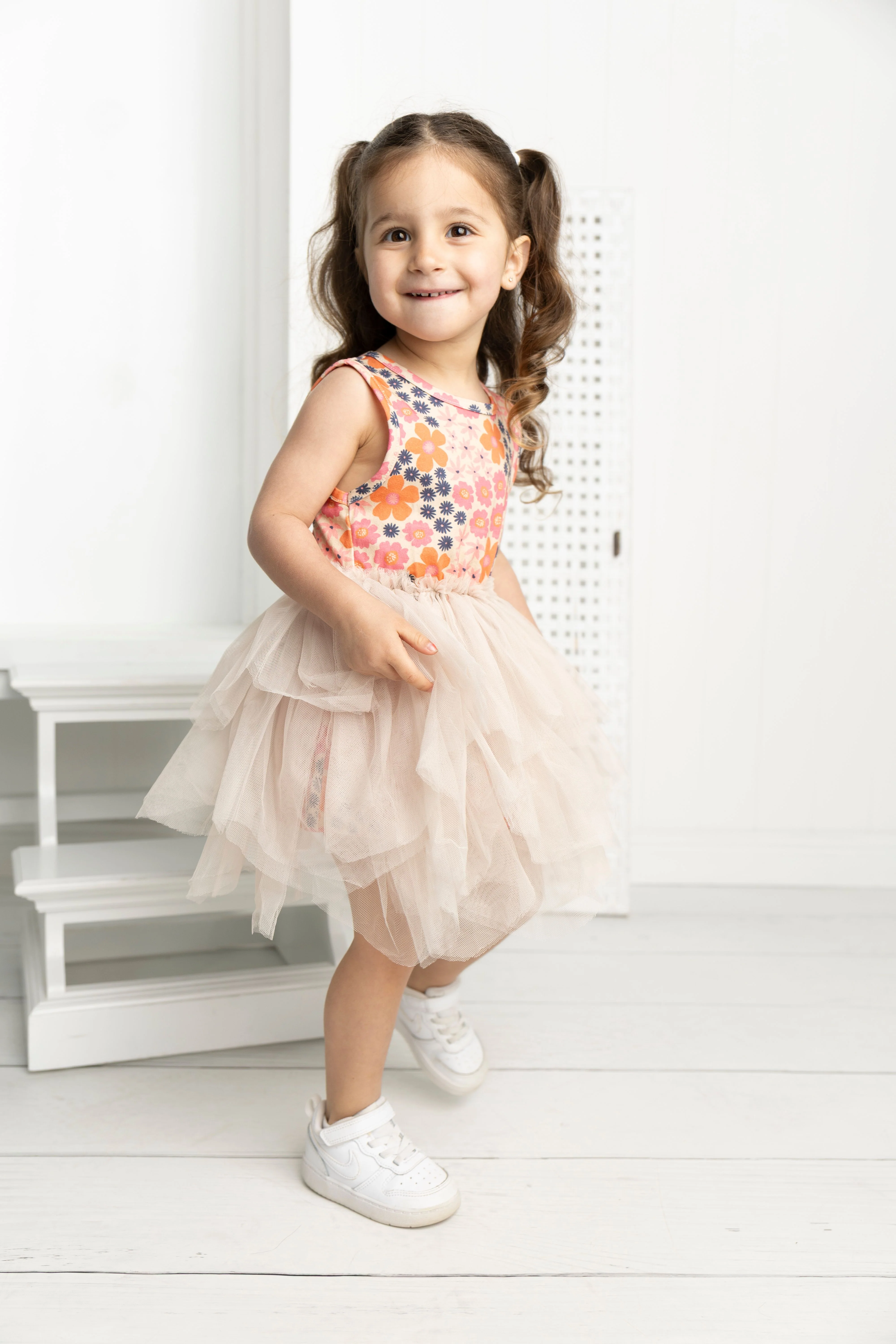 Summer Flower Shredded Tutu - Beige - Image 5
