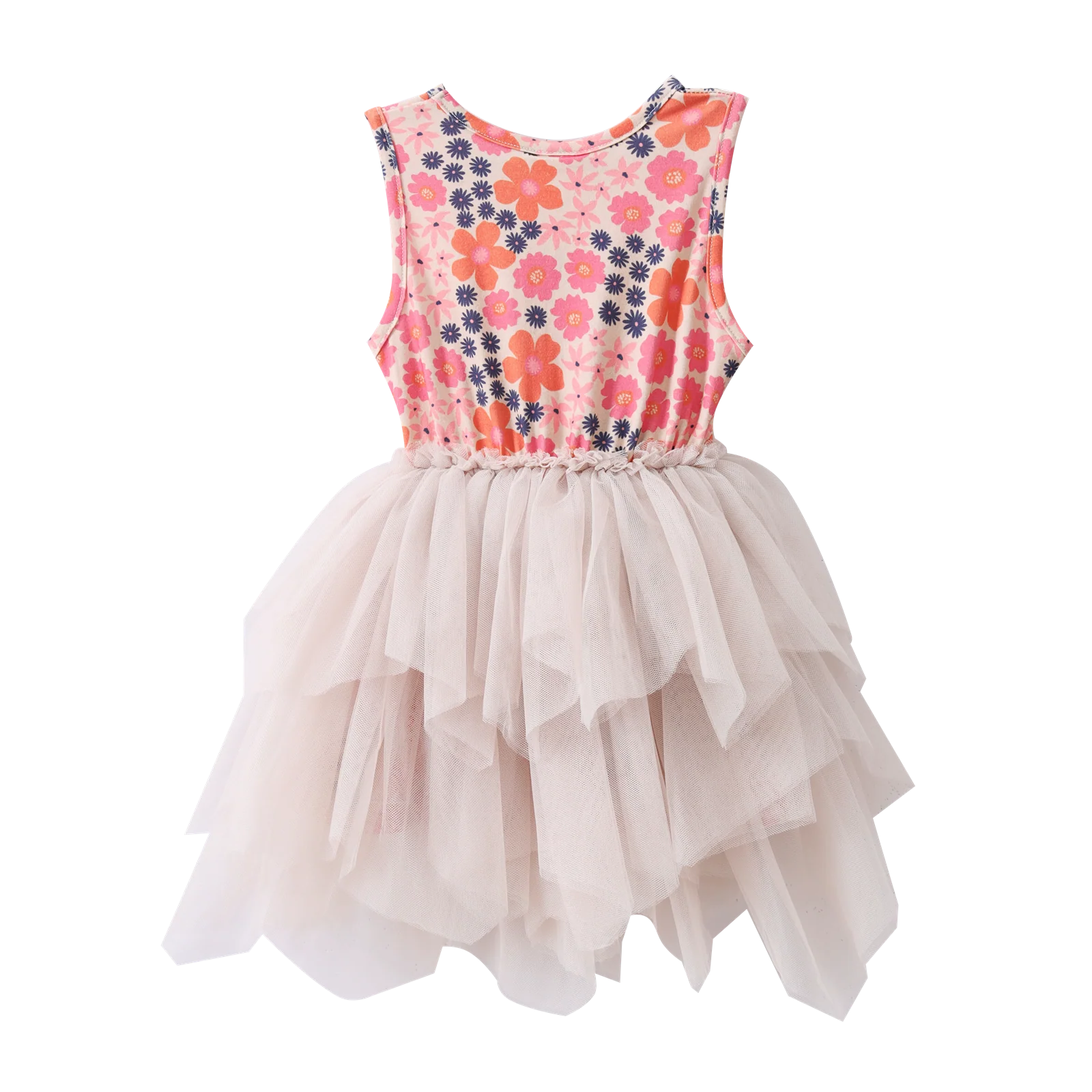 Summer Flower Shredded Tutu - Beige - Image 8