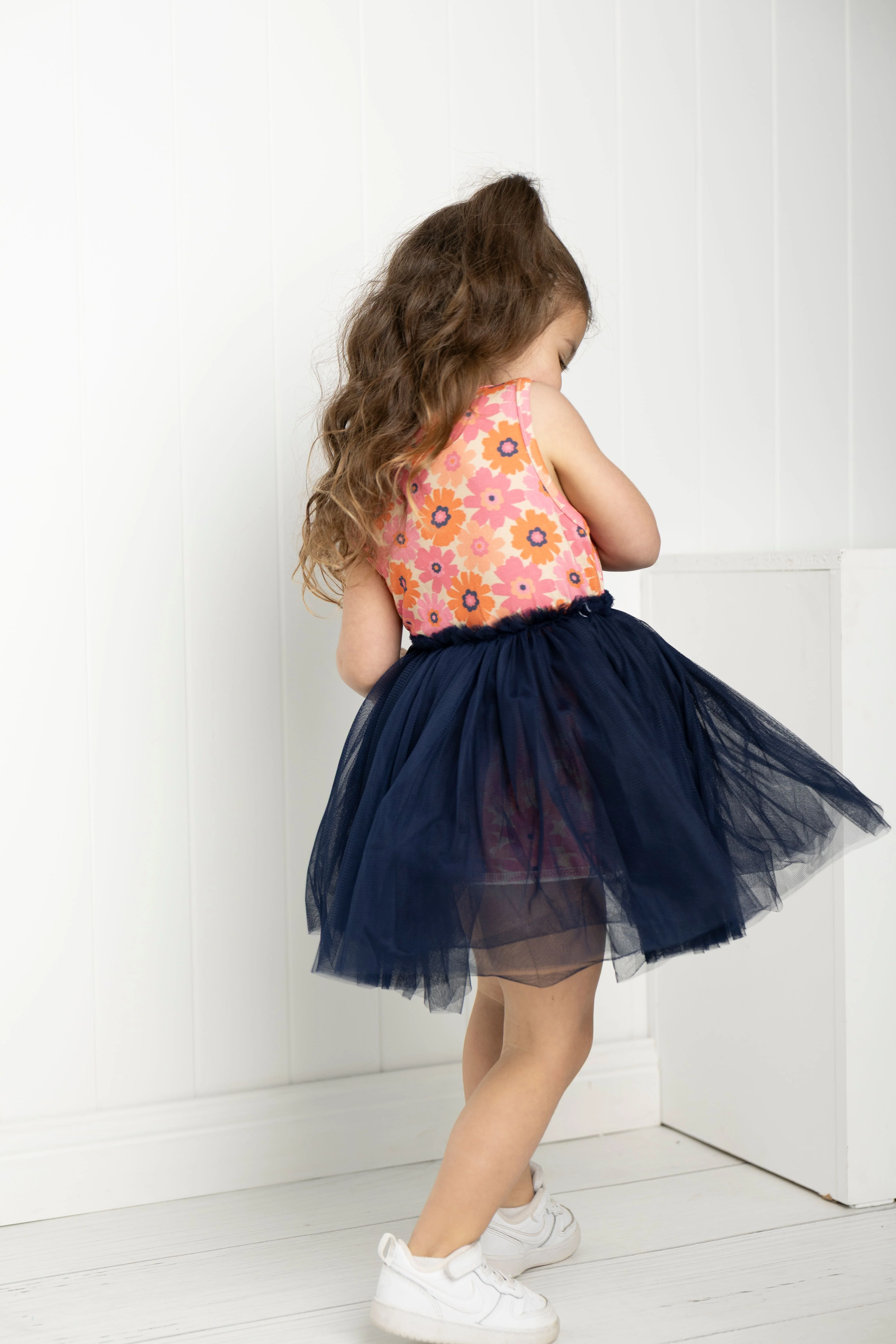 Summer Flower Straight Tutu - Navy - Image 2