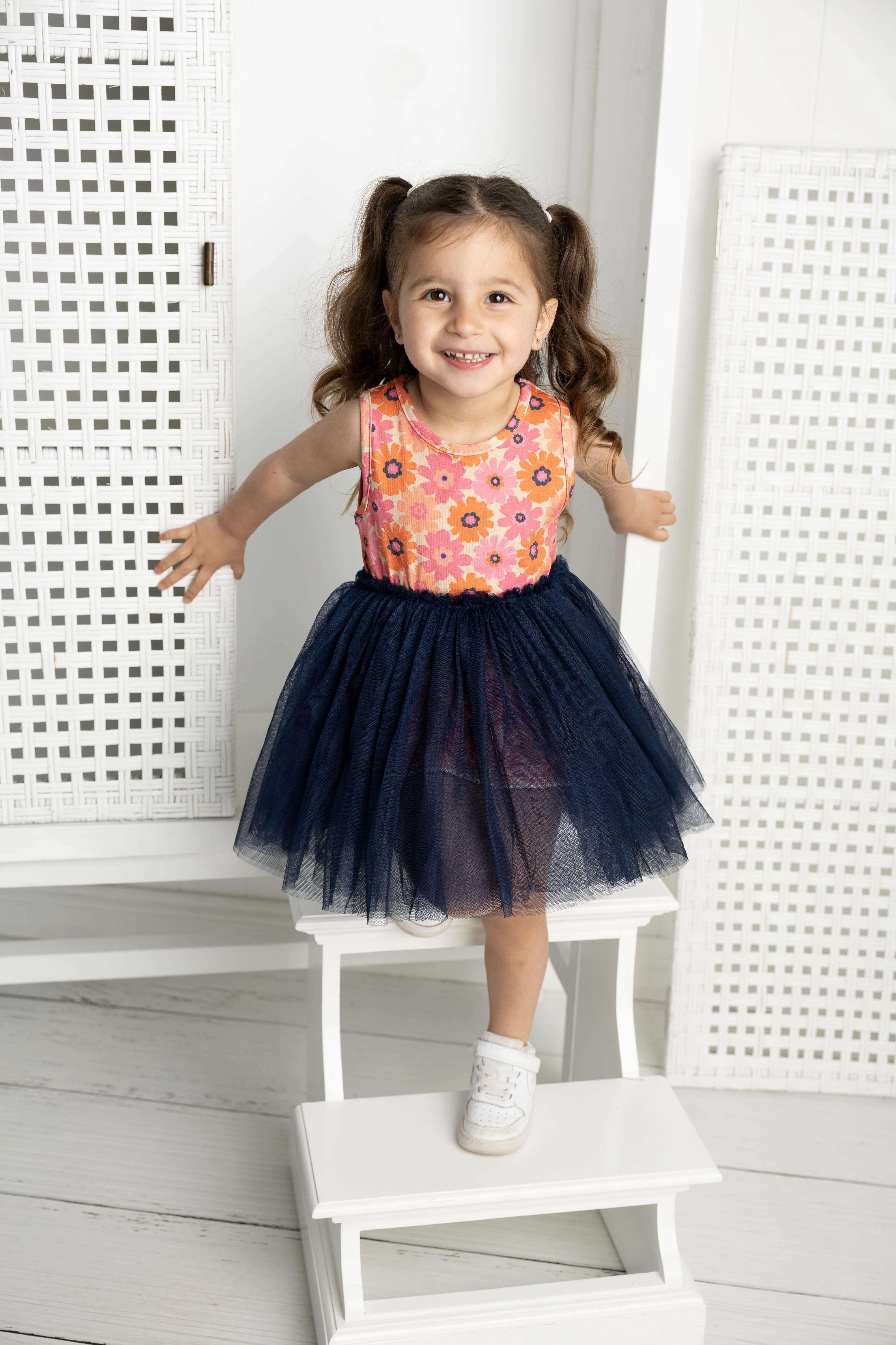 Summer Flower Straight Tutu - Navy - Image 3