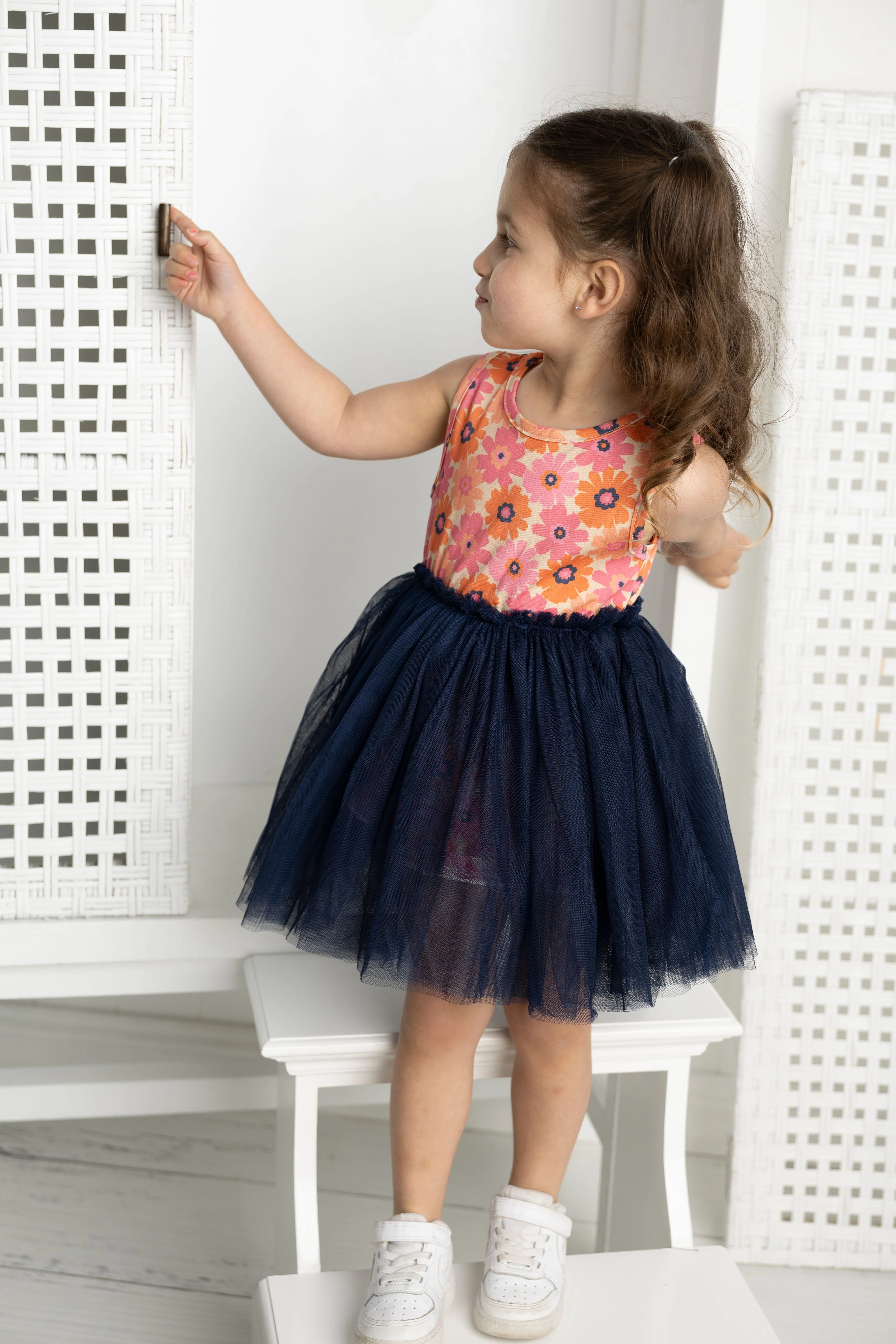 Summer Flower Straight Tutu - Navy - Image 6