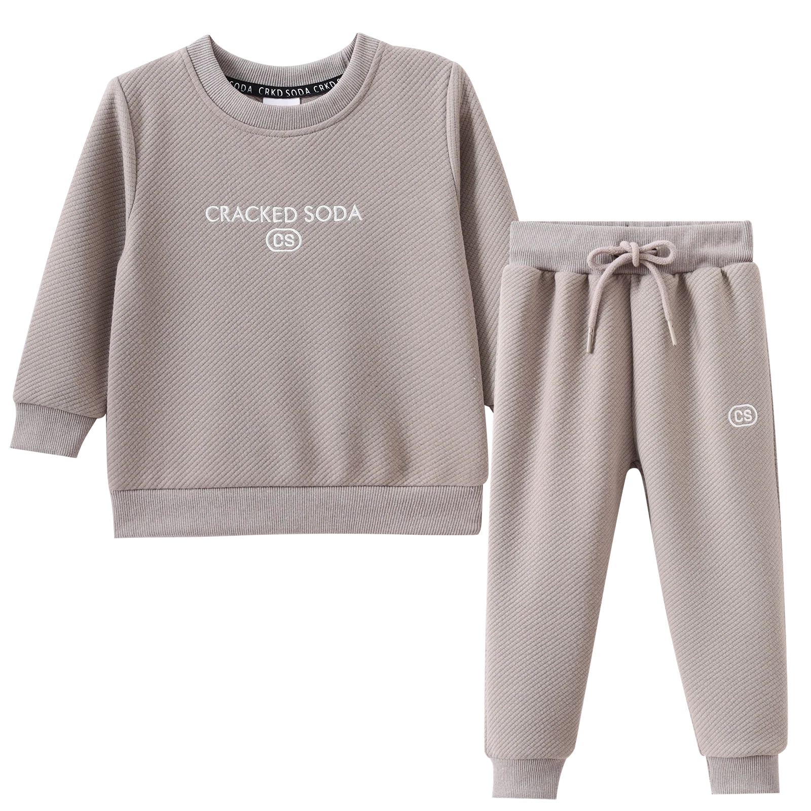 Theodore Quilted Crew Set - Truffle - Image 4