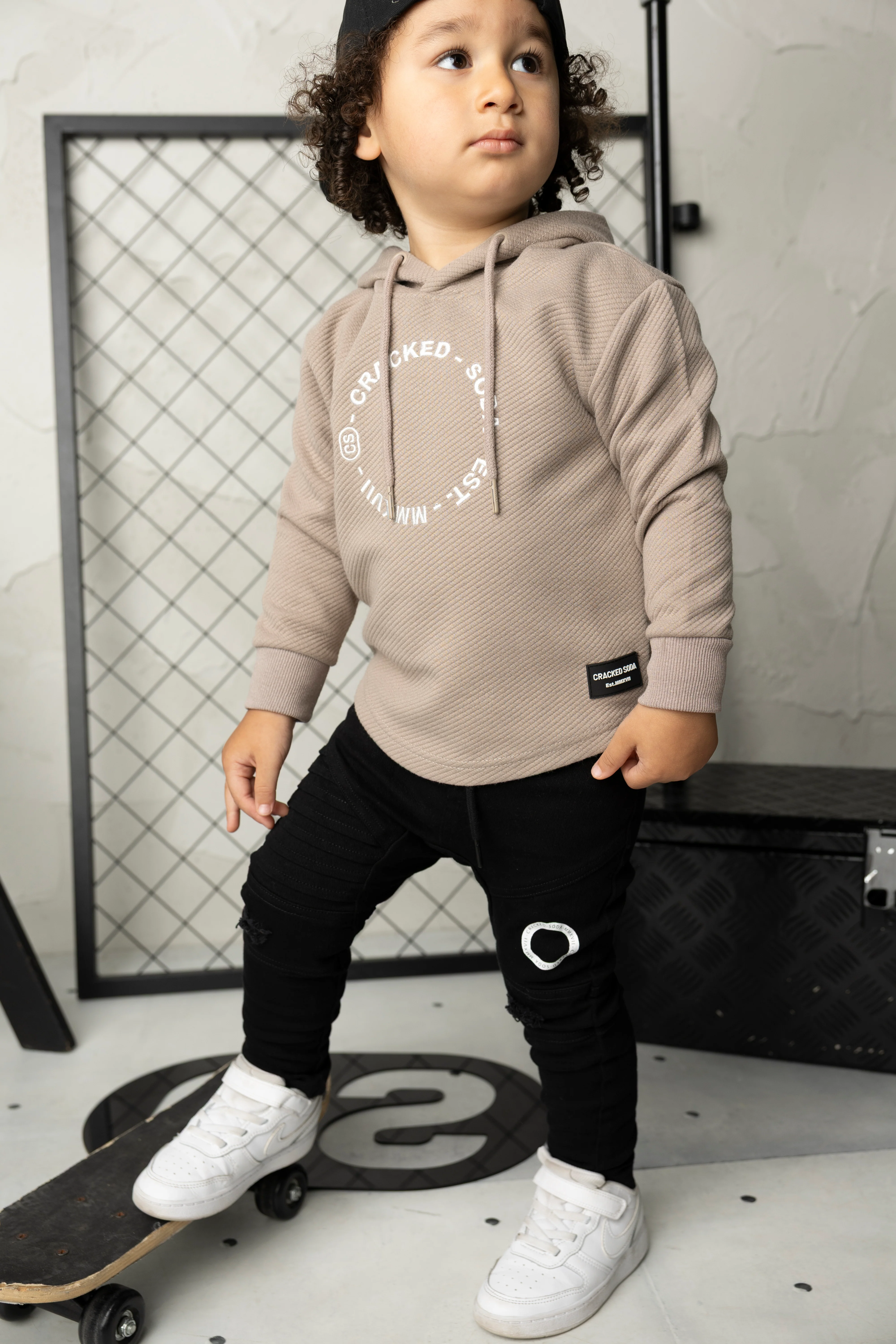 Theodore Quilted Hoodie - Truffle - Image 3