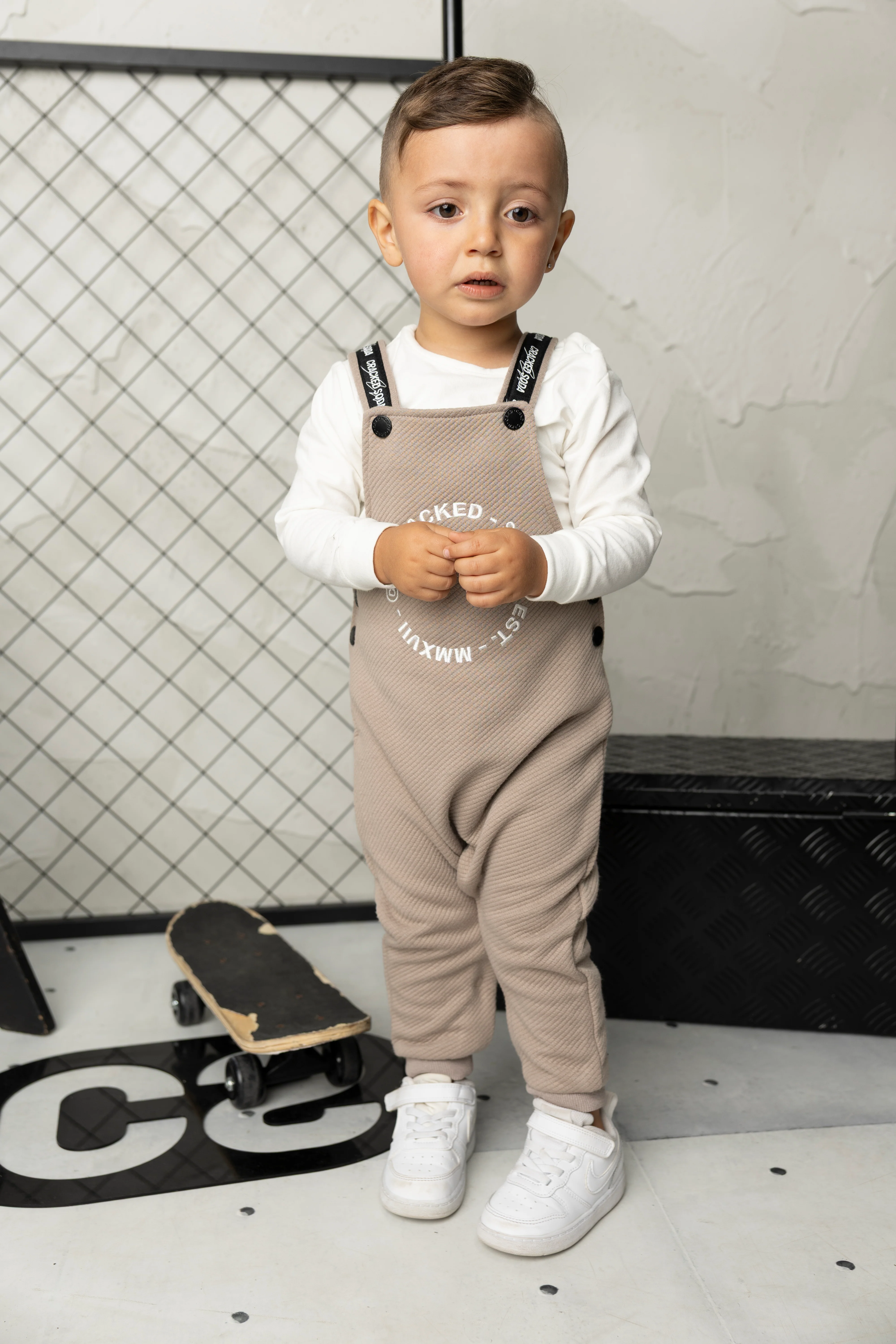 Theodore Quilted Overall Set - Truffle