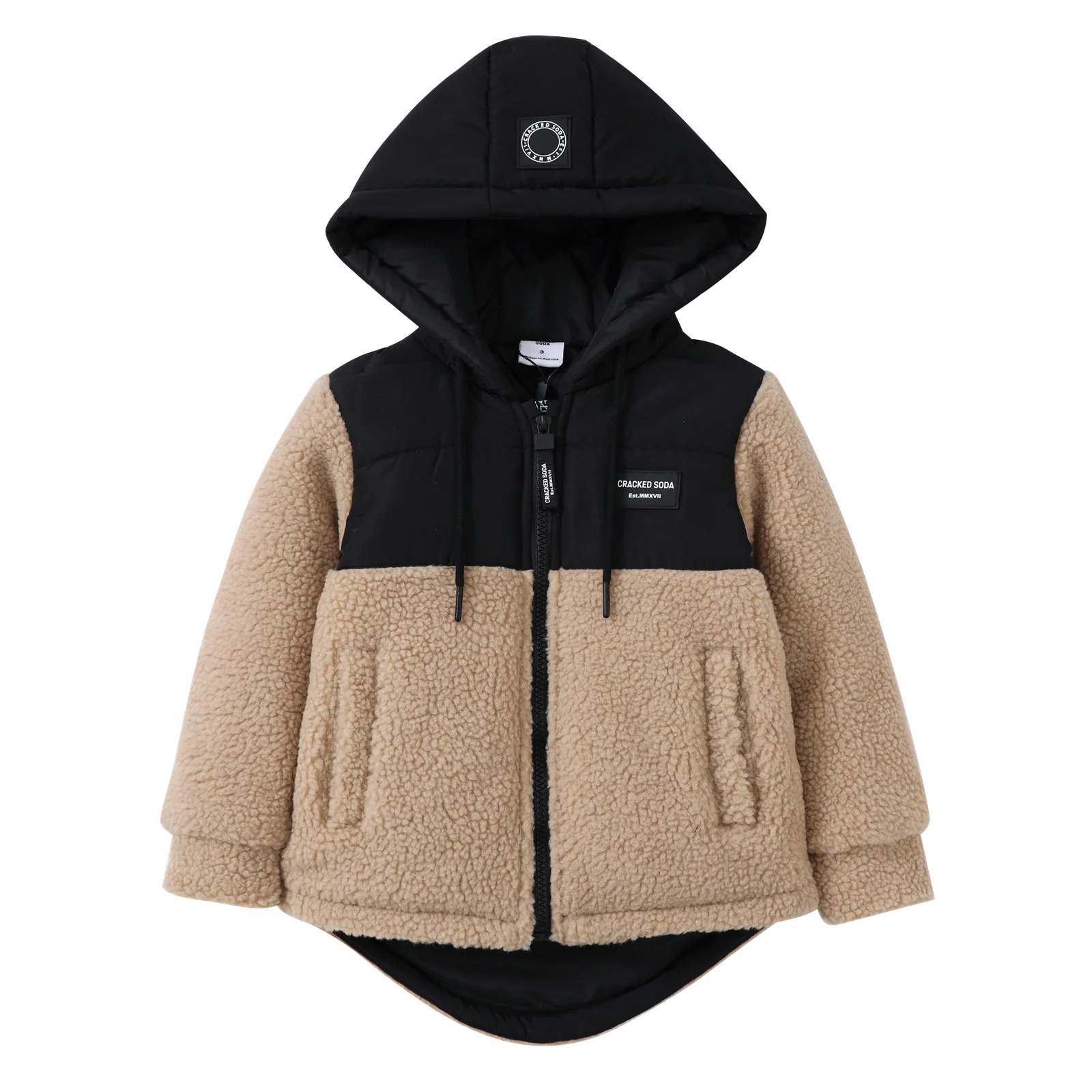 Theodore Textured Puff Jacket - Black/Truffle - Image 4