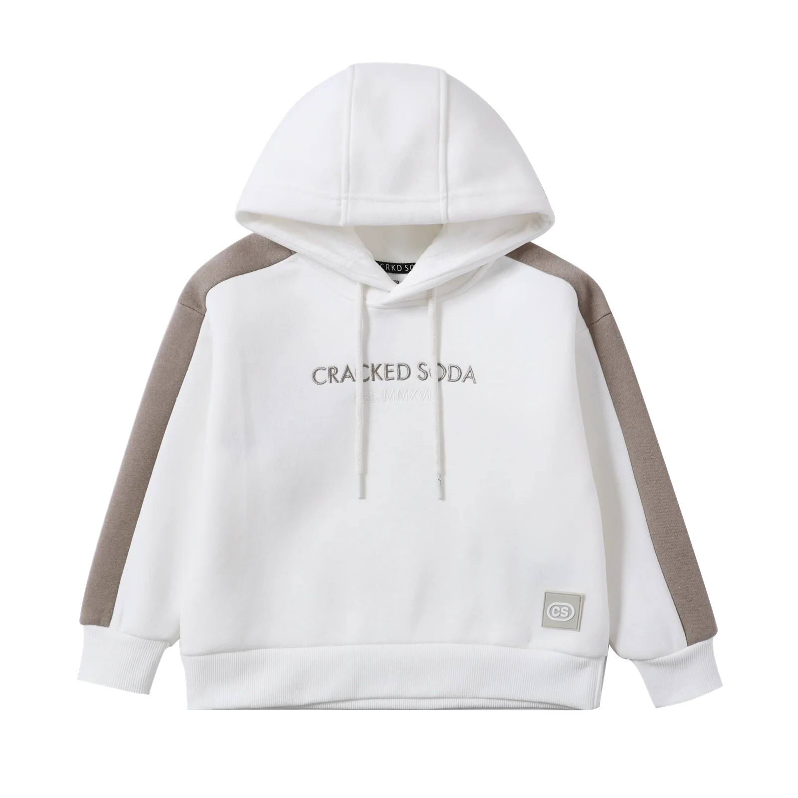 Theodore White Essential Hoodie - White/Truffle - Image 5