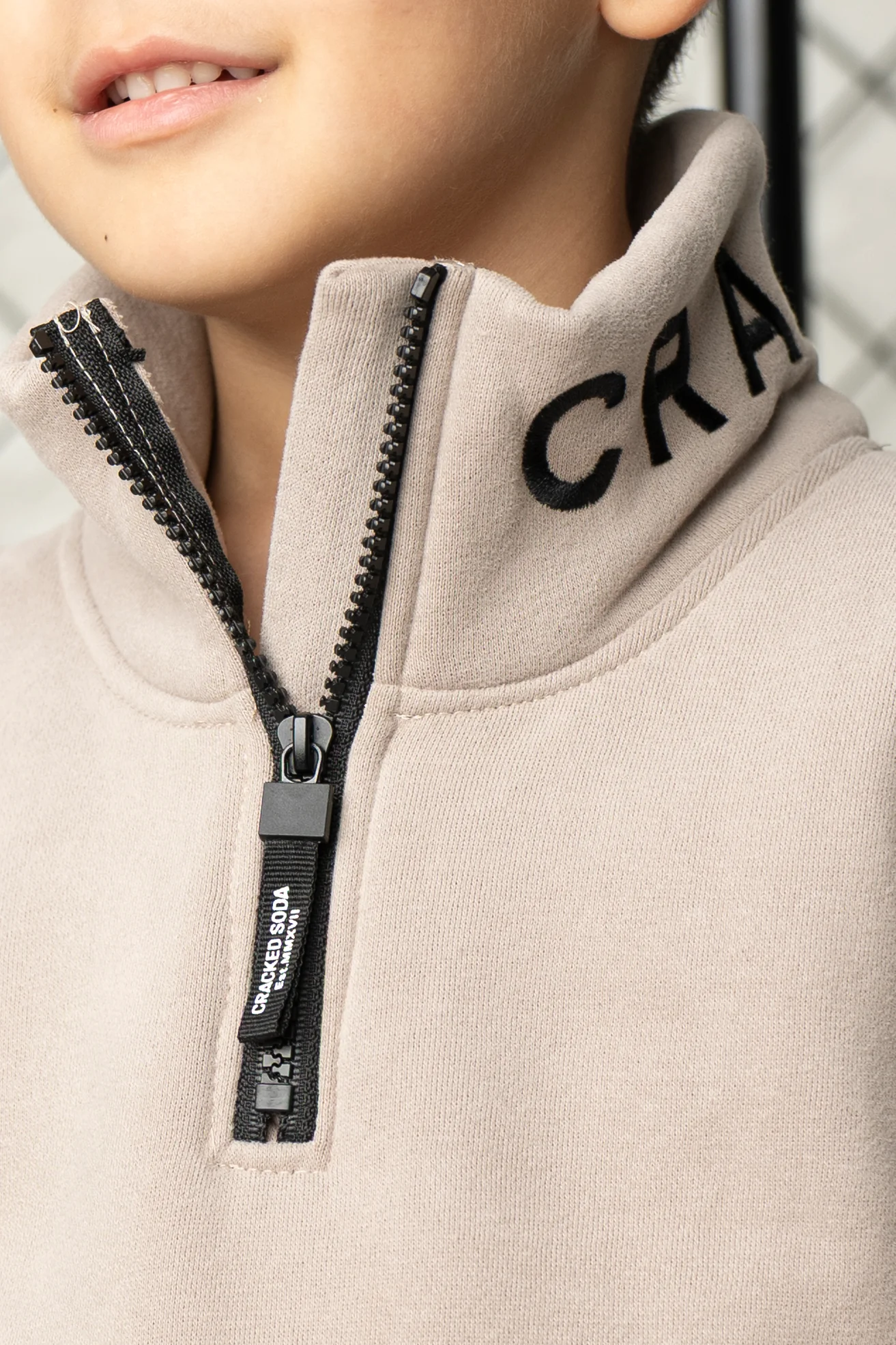 Theodore Zip Detailed Coller - Truffle - Image 4