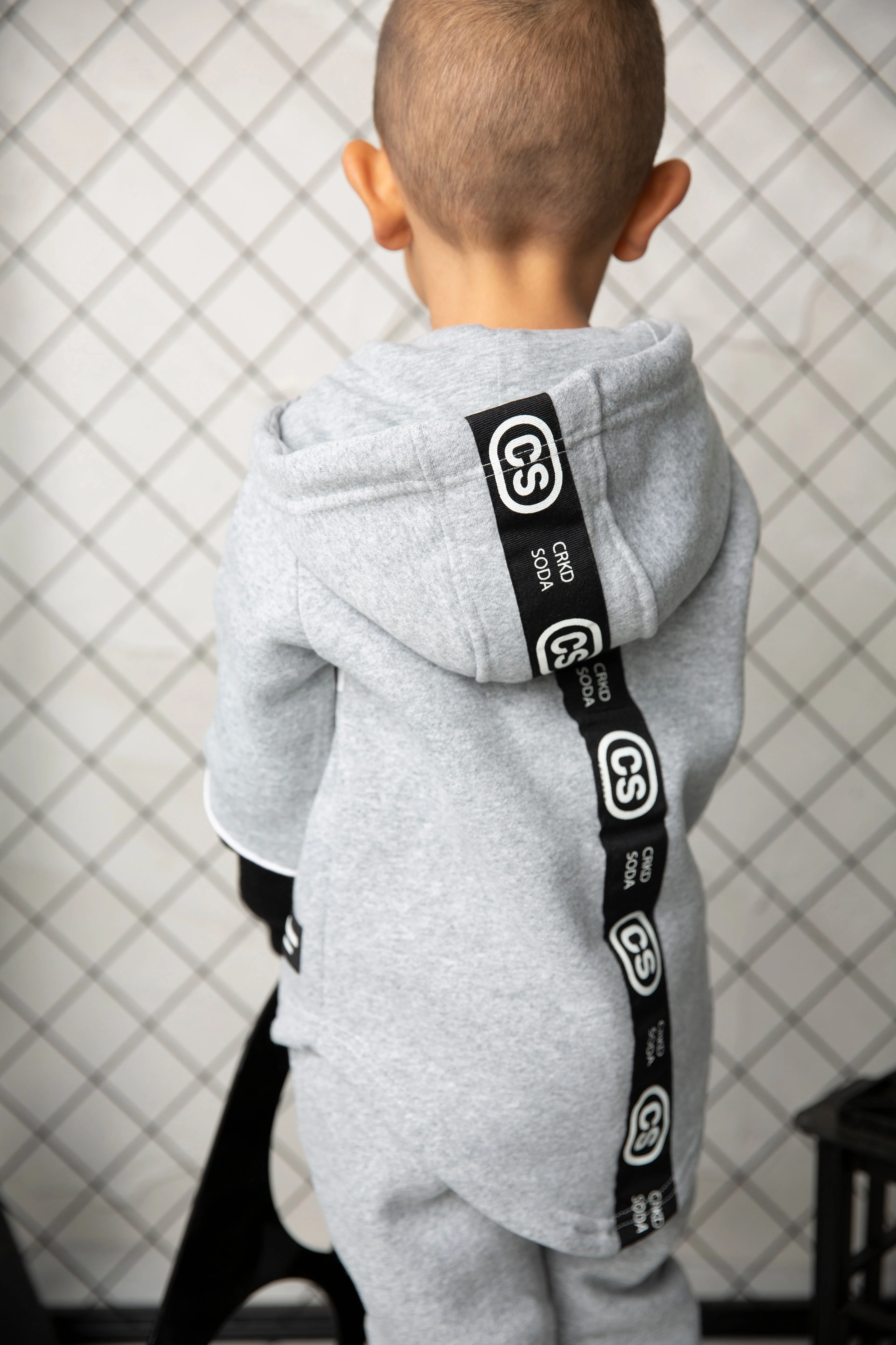 Tommy Detailed Strip Hoodie - Grey - Image 2