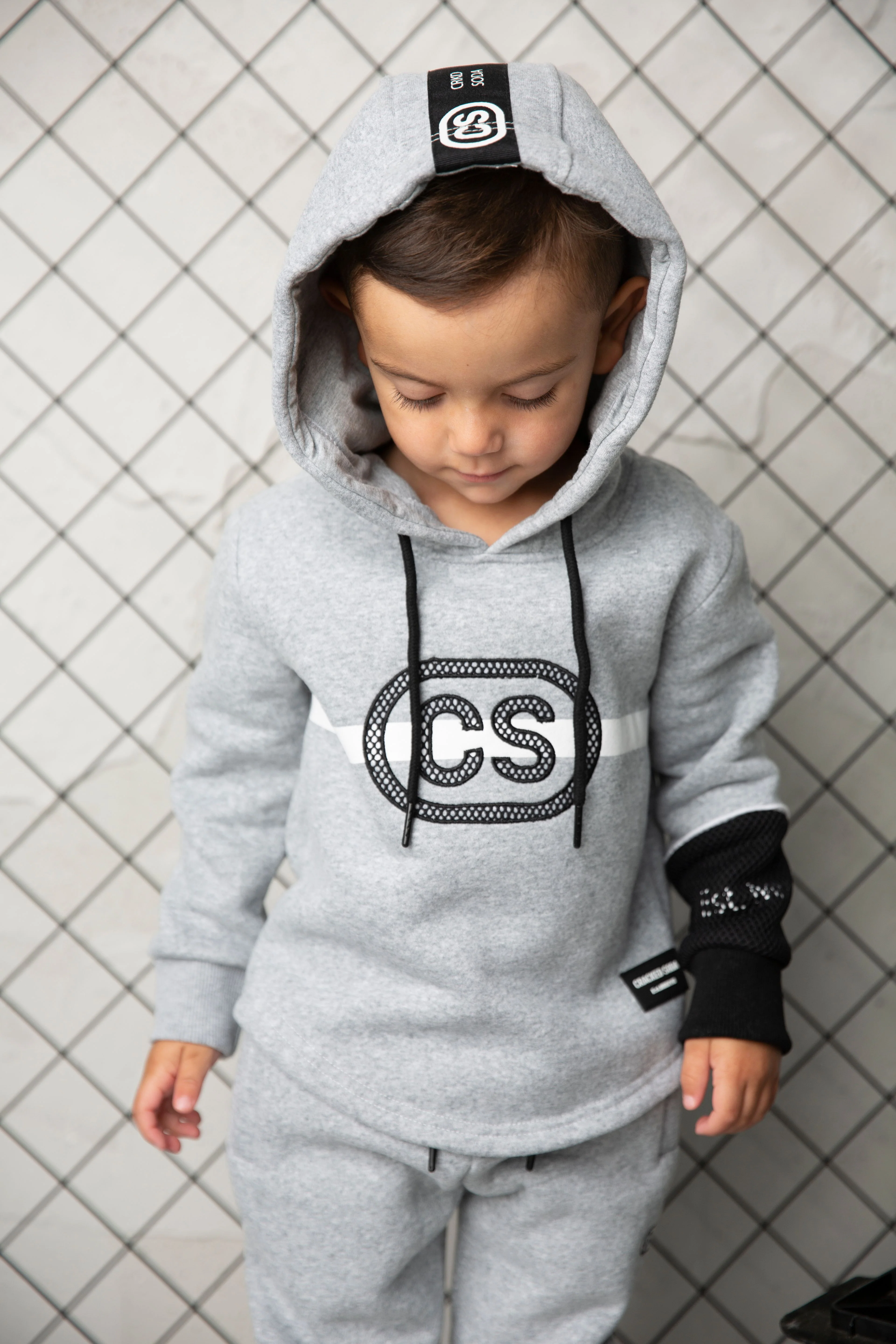 Tommy Detailed Strip Hoodie - Grey - Image 4