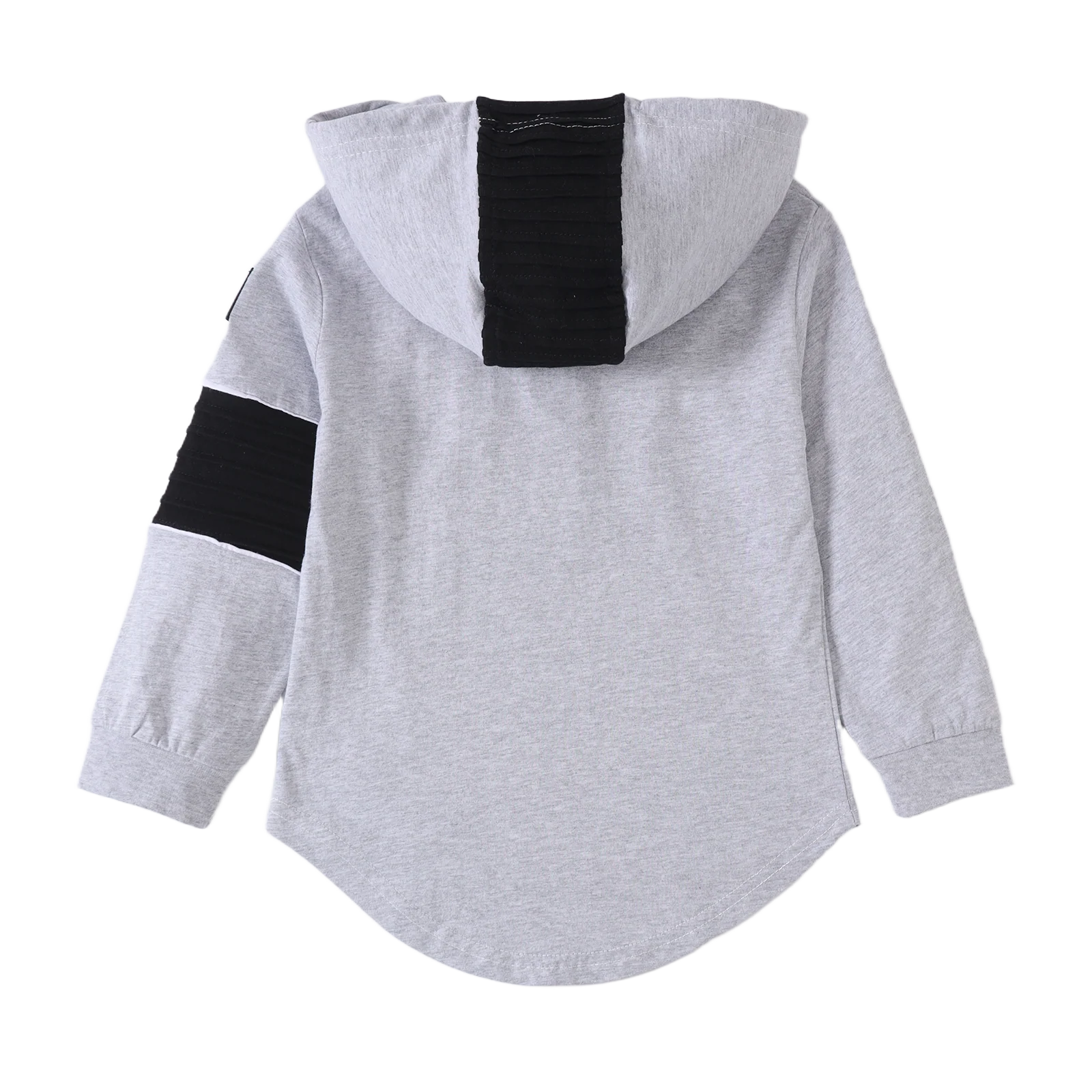 Tommy Detailed Zip Hooded Tee - Grey - Image 5