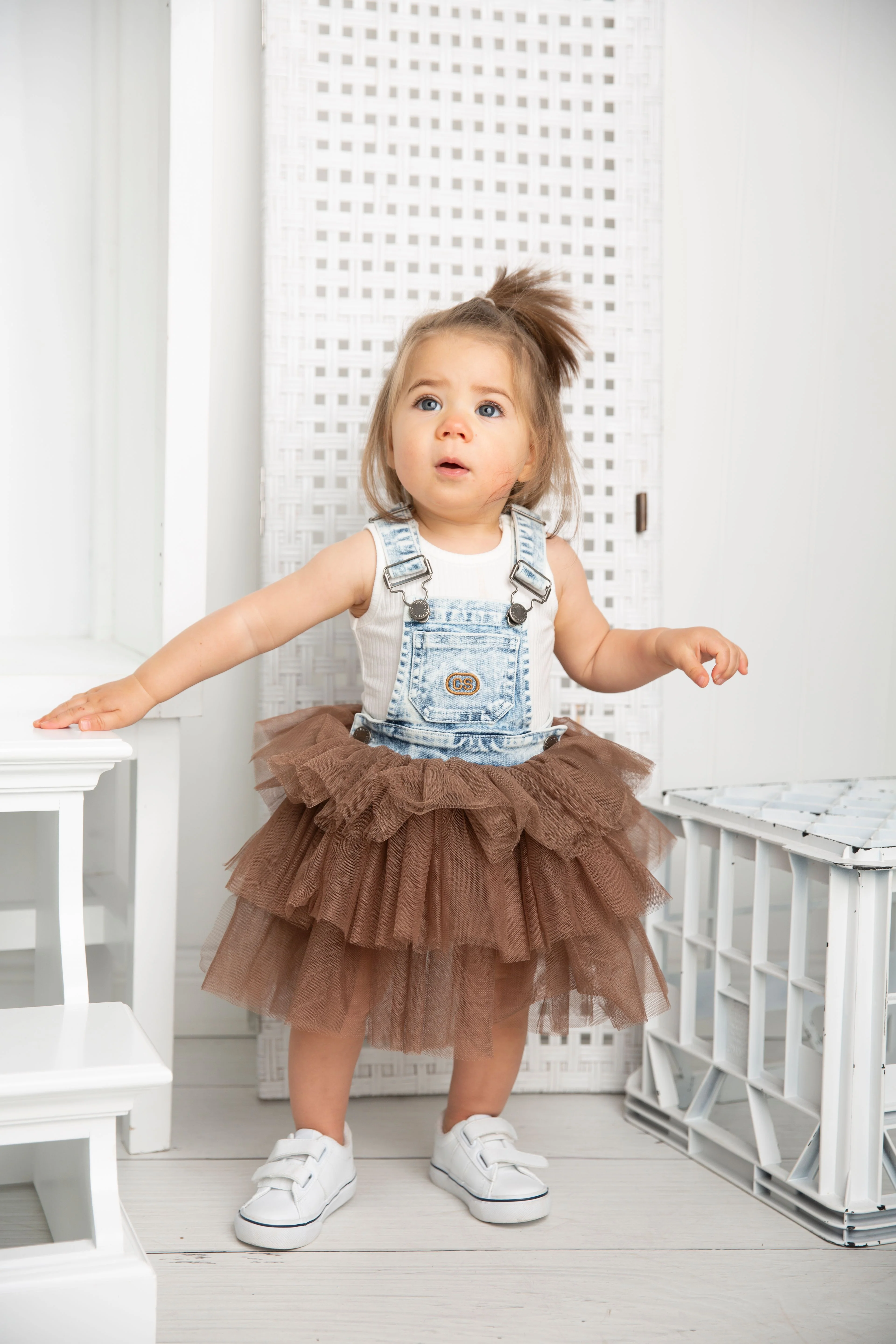 Victoria Pinafore - Blue/Mocha - Image 4