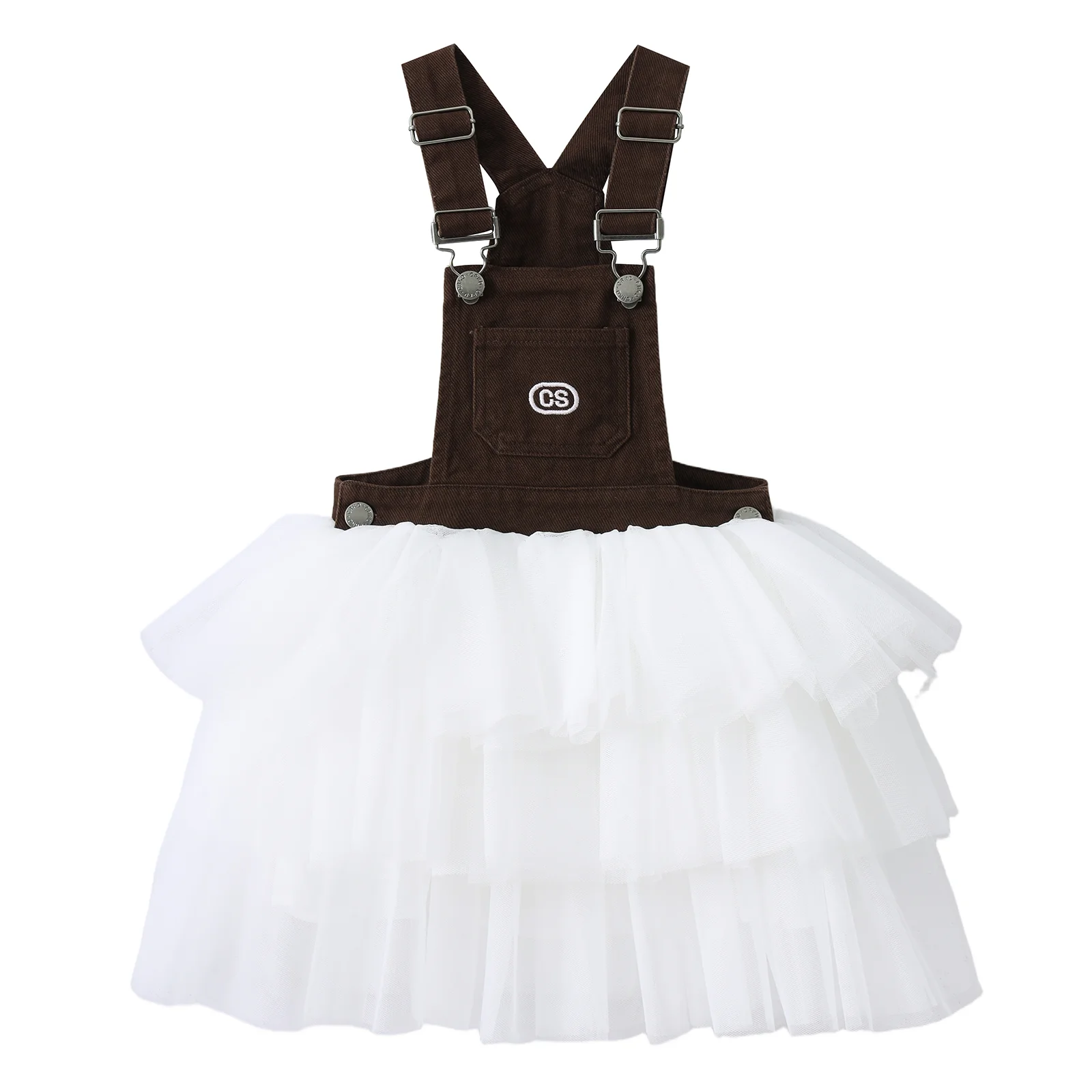 Victoria Pinafore - Mocha/White - Image 4
