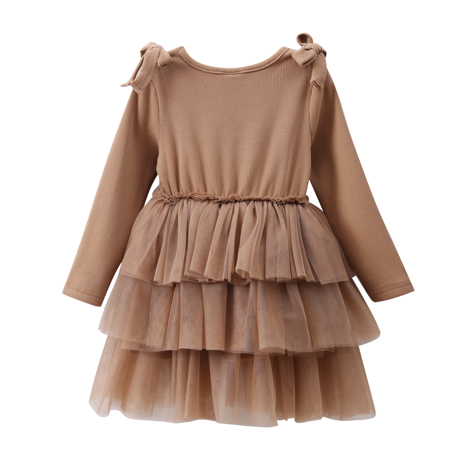 Winter Ribbed Bow Fleece Tutu - Biscuit - Image 6