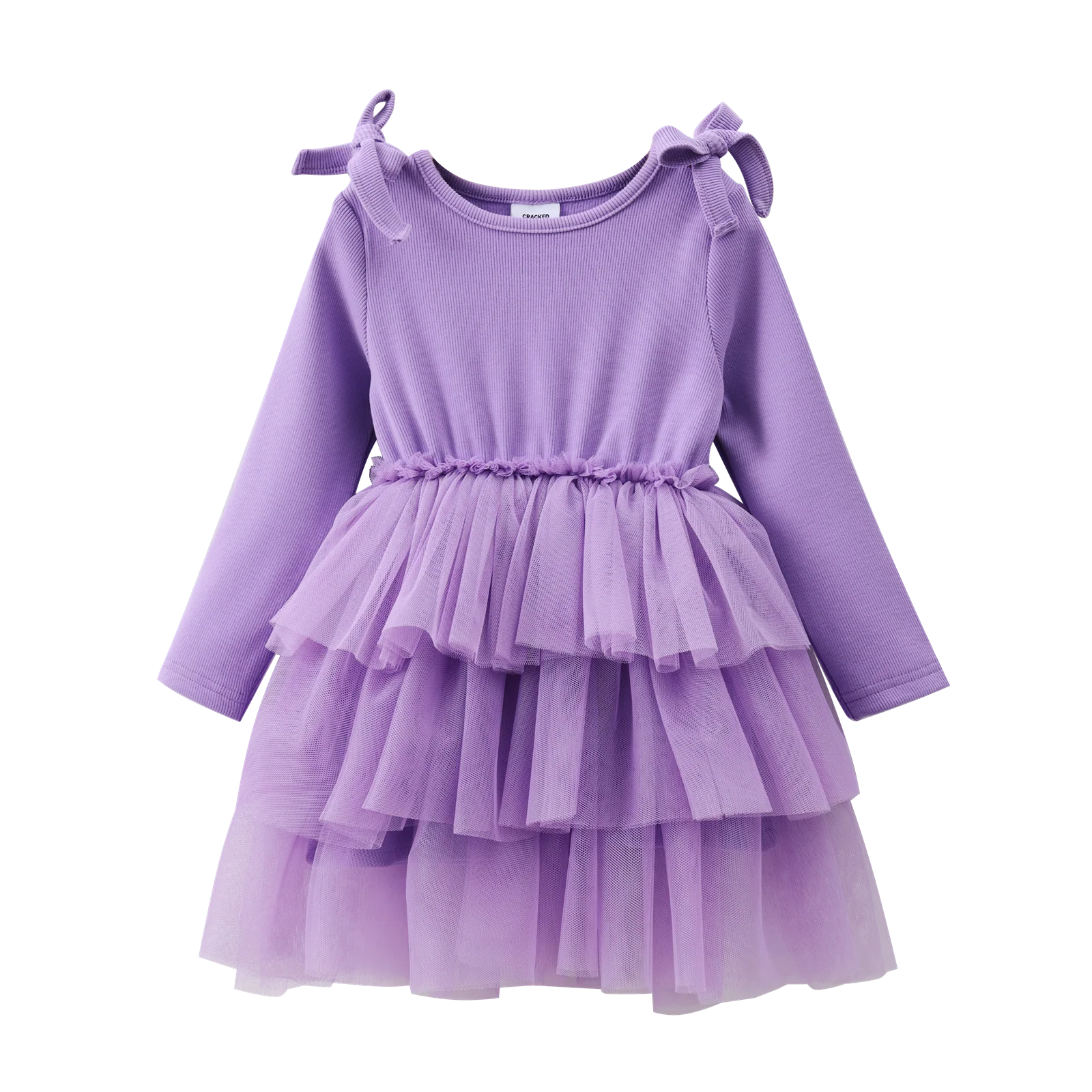 Winter Ribbed Bow Fleece Tutu - Purple - Image 7
