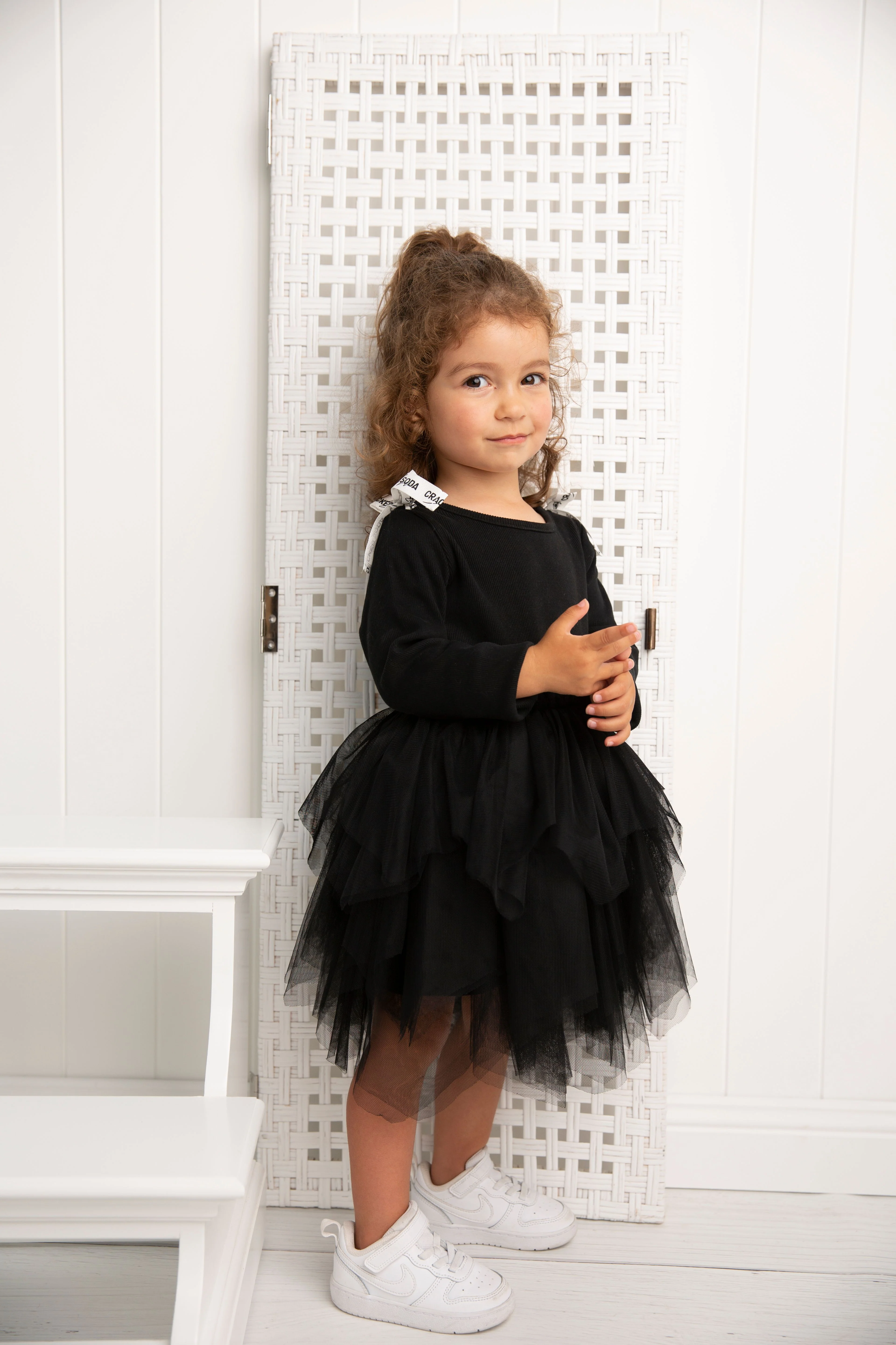 Winter Ribbed Detailed Bow Fleece Tutu - Black - Image 3