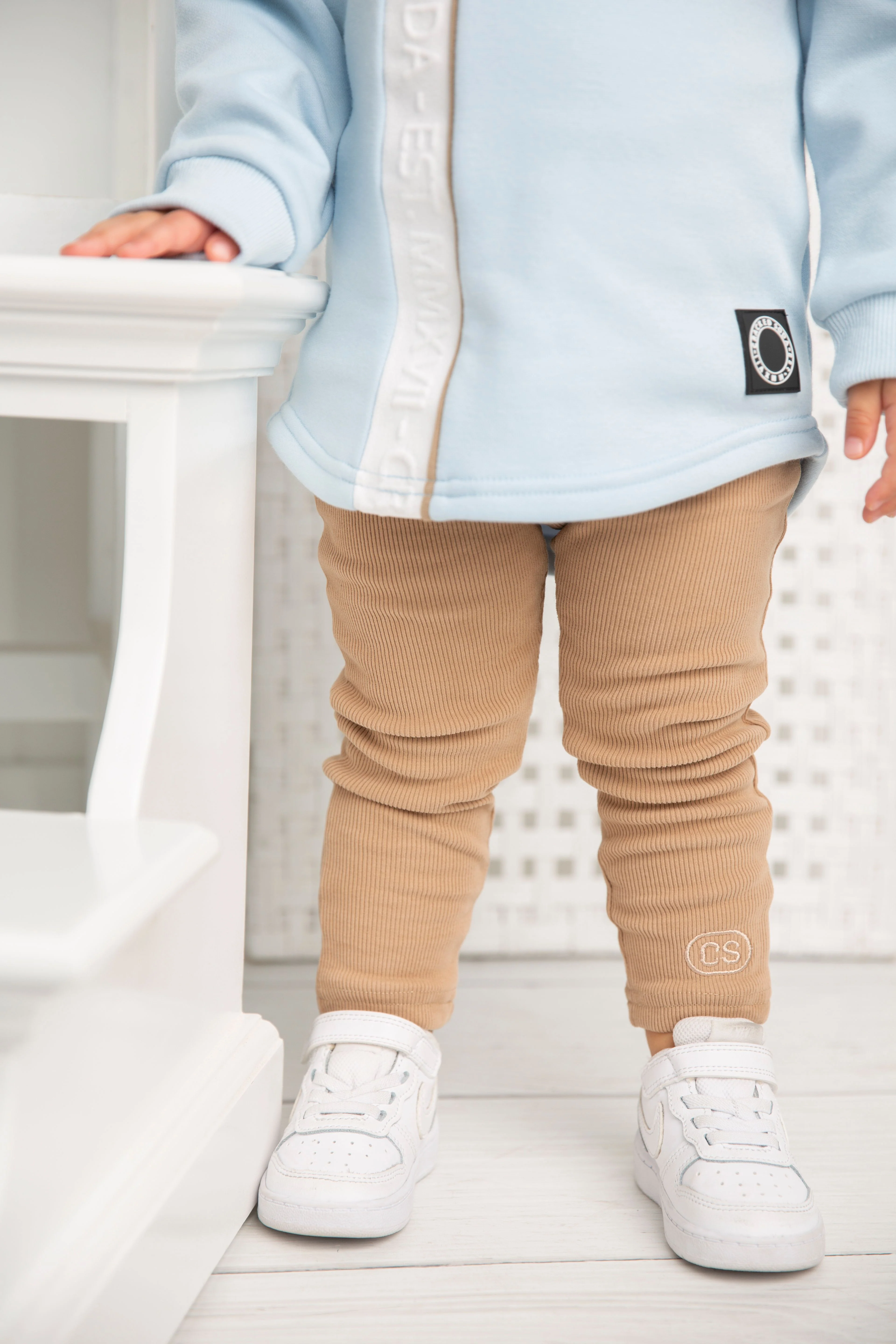 Winter Ribbed Fleece Leggings - Biscuit - Image 2