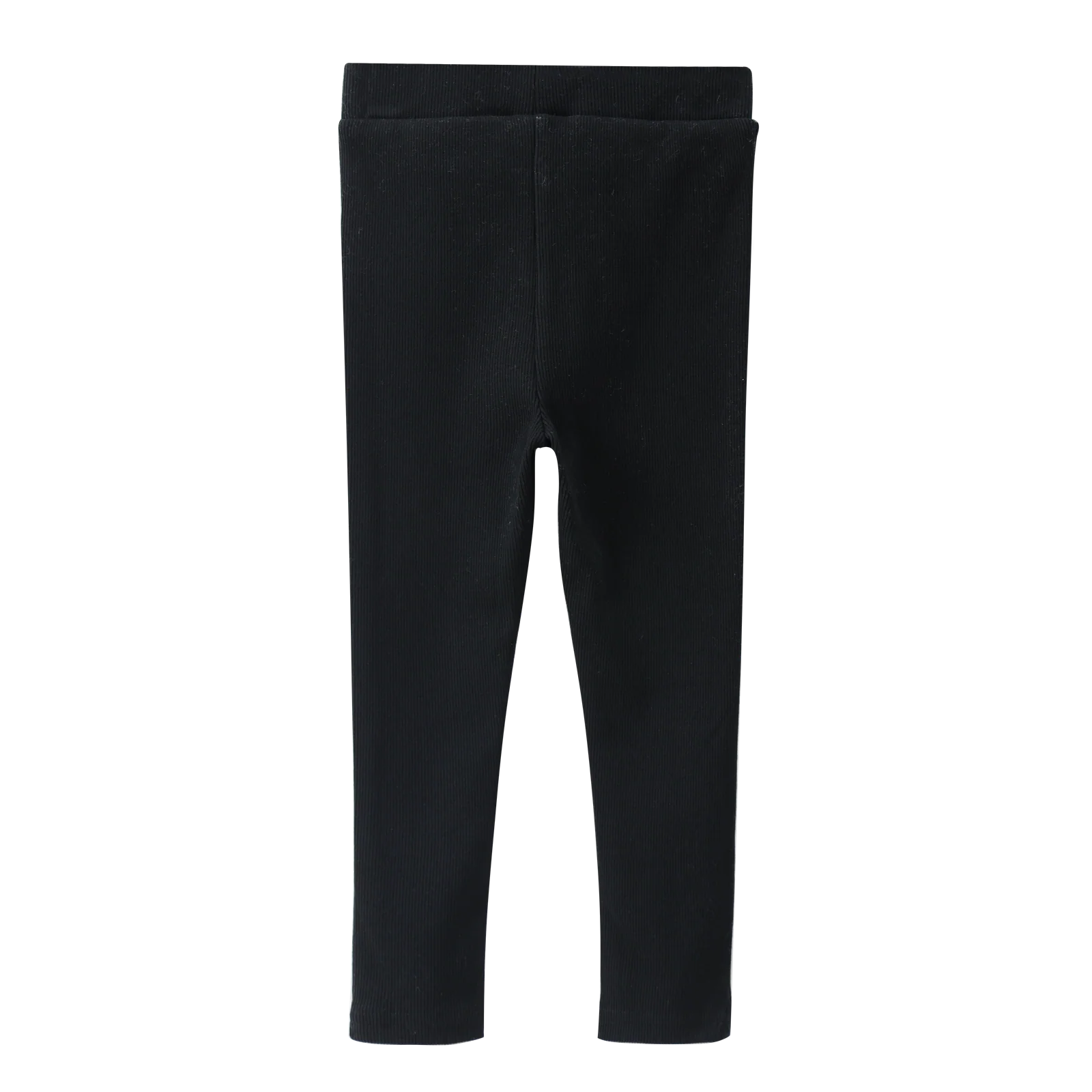 Winter Ribbed Fleece Leggings - Black - Image 2