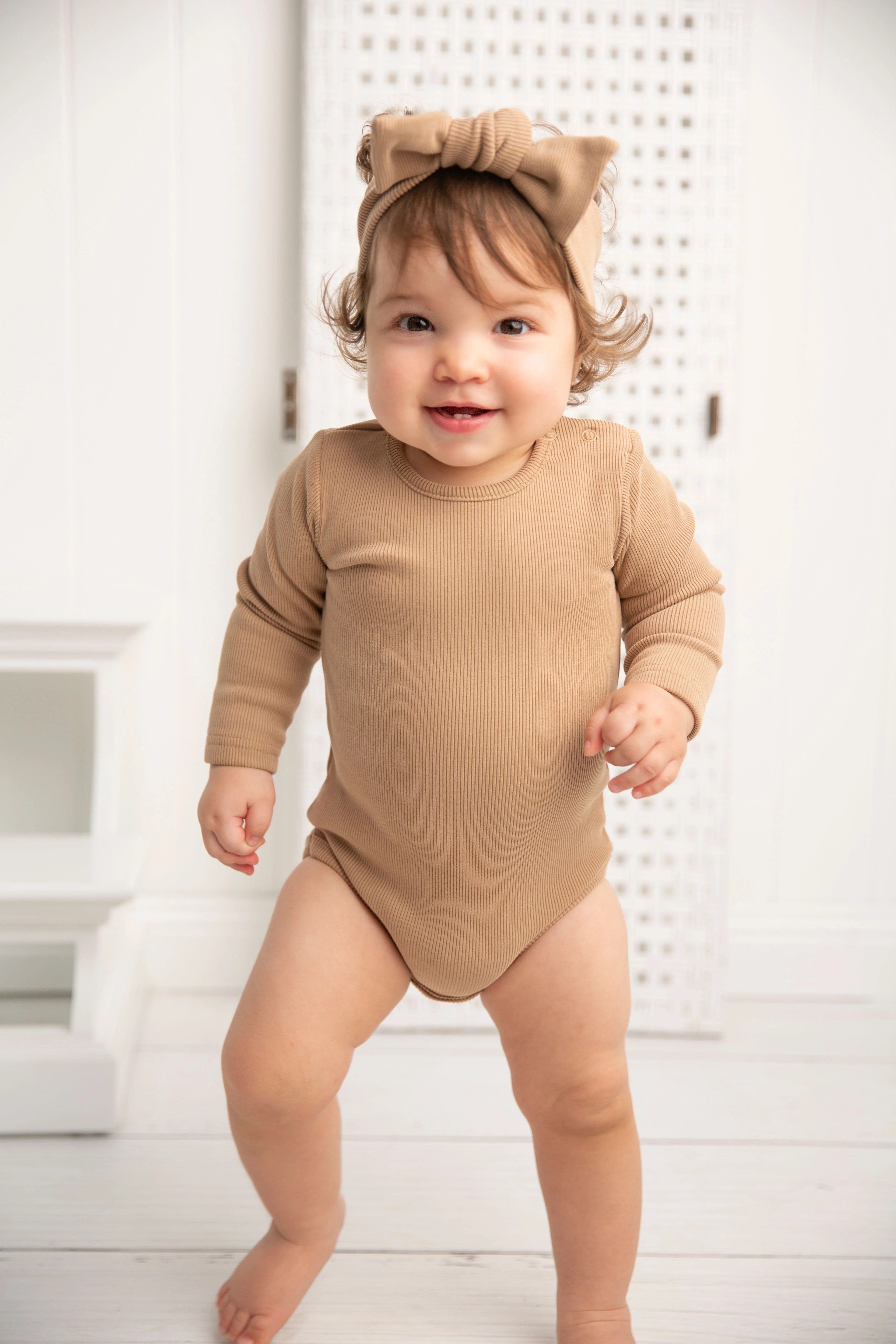 Winter Ribbed Fleece Bodysuit - Biscuit - Image 3