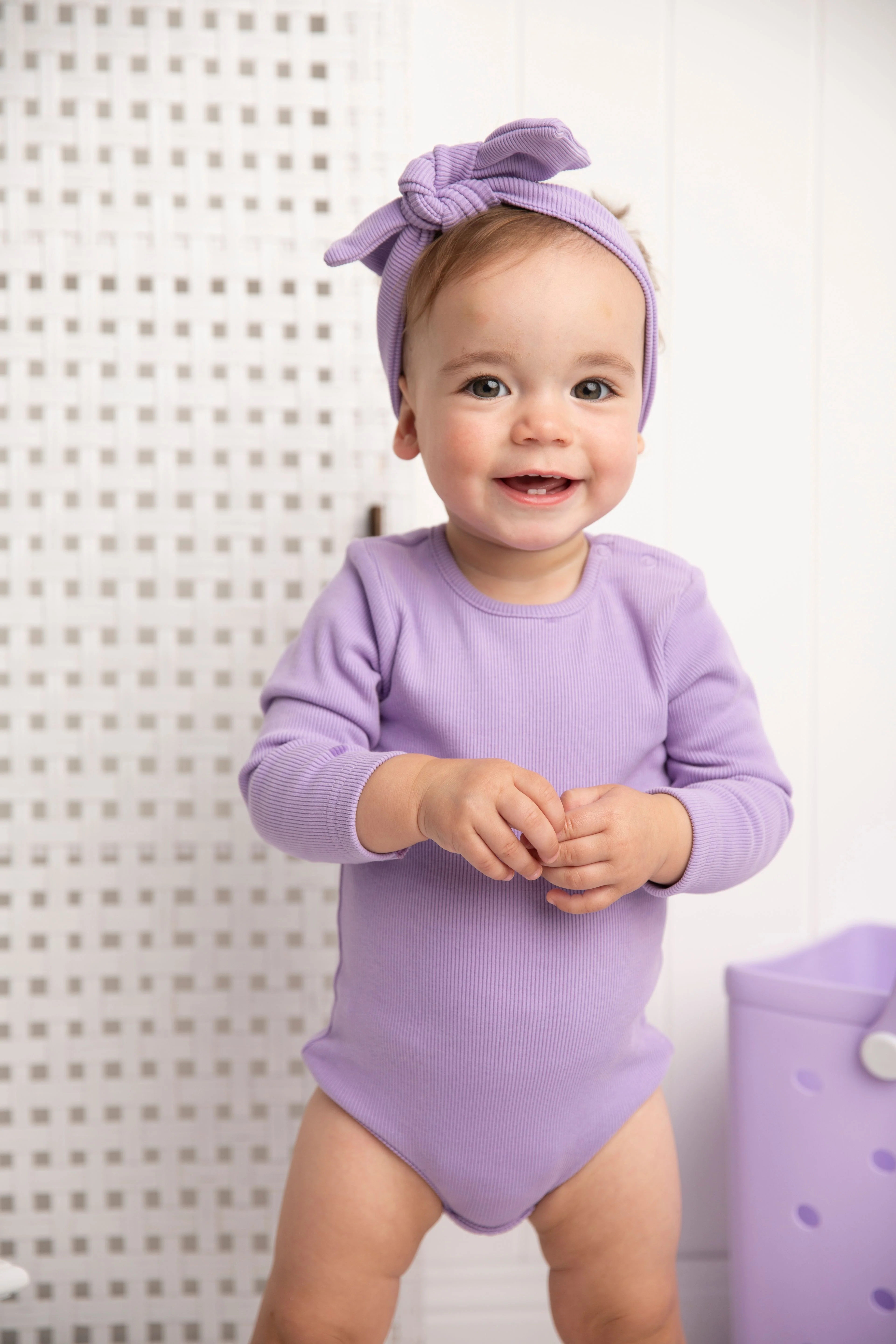 Winter Ribbed Fleece Bodysuit - Purple - Image 2