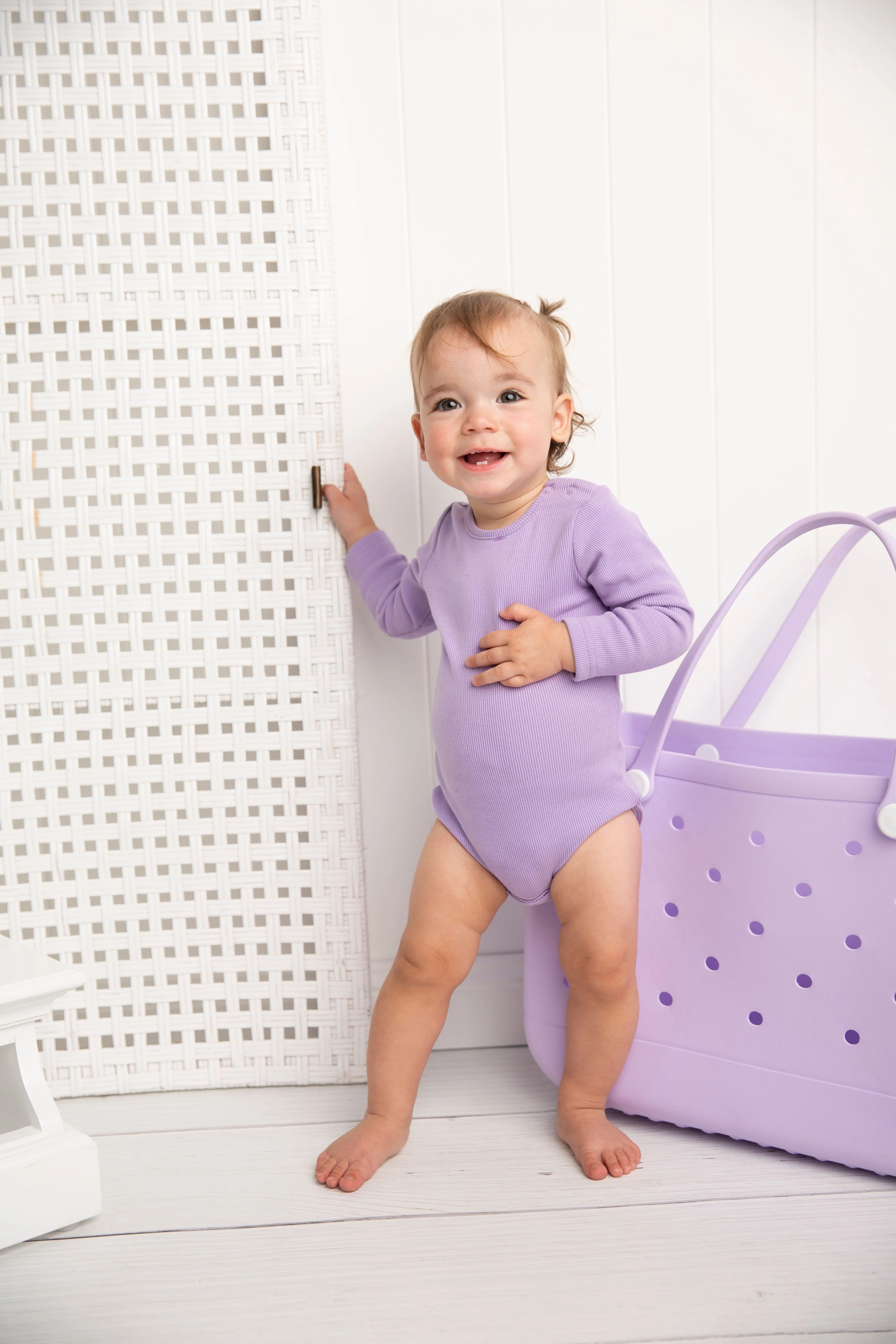 Winter Ribbed Fleece Bodysuit - Purple - Image 3