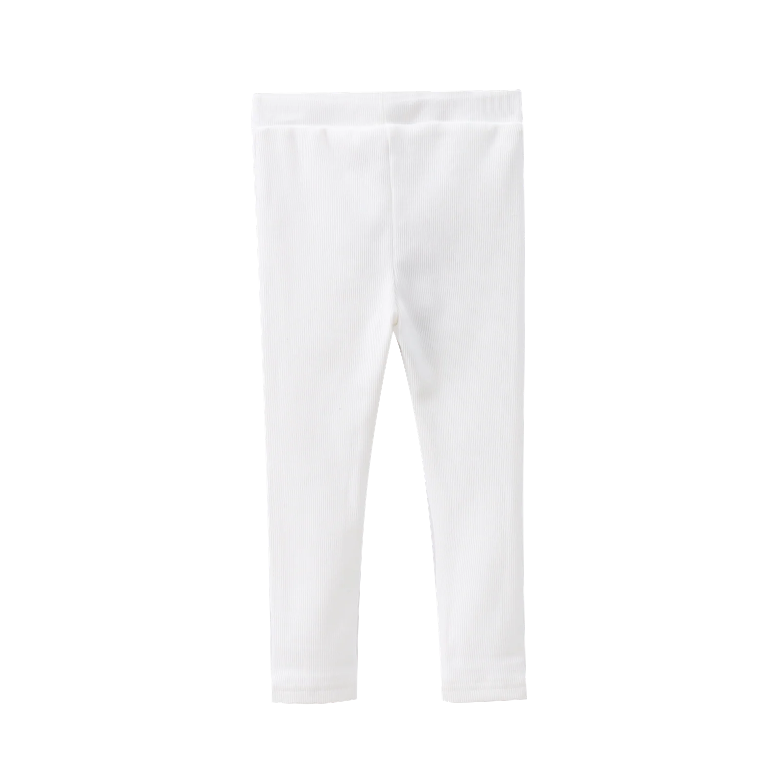 Winter Ribbed Fleece Leggings - Cream White - Image 3