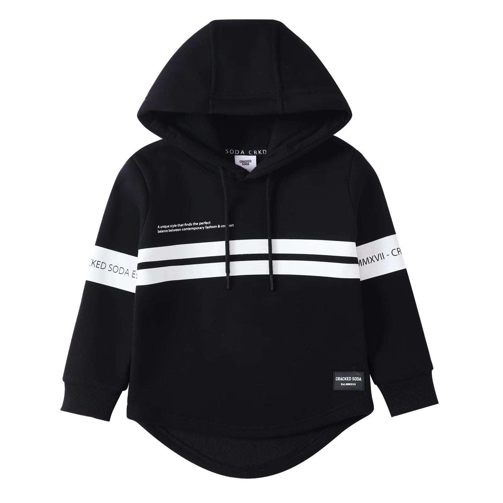 Zack White Stripe Hoodie - Black - Image 6