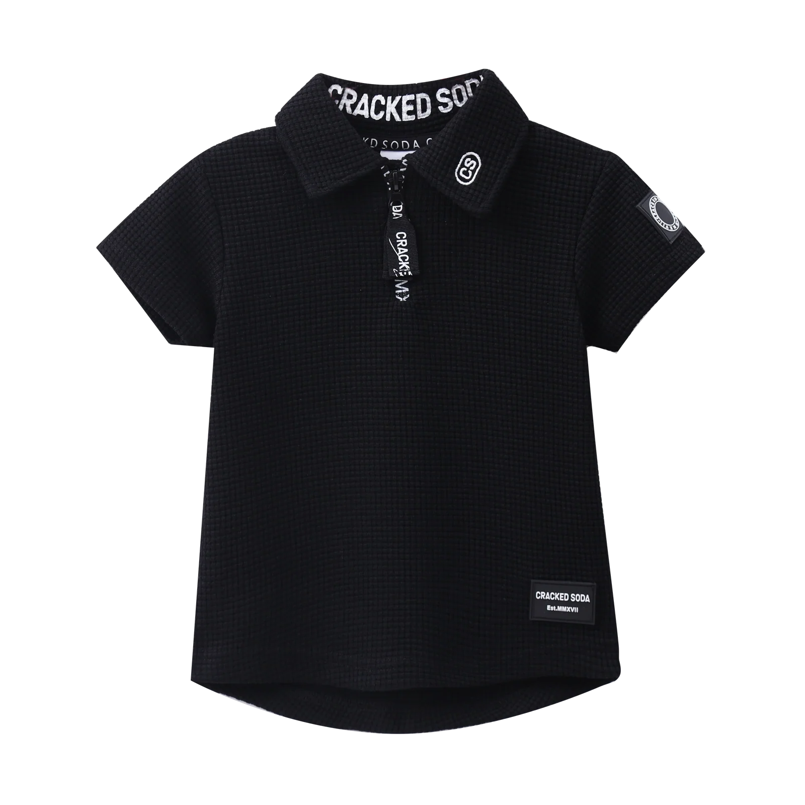 Zack Zip Polo Tee - Black - Image 6