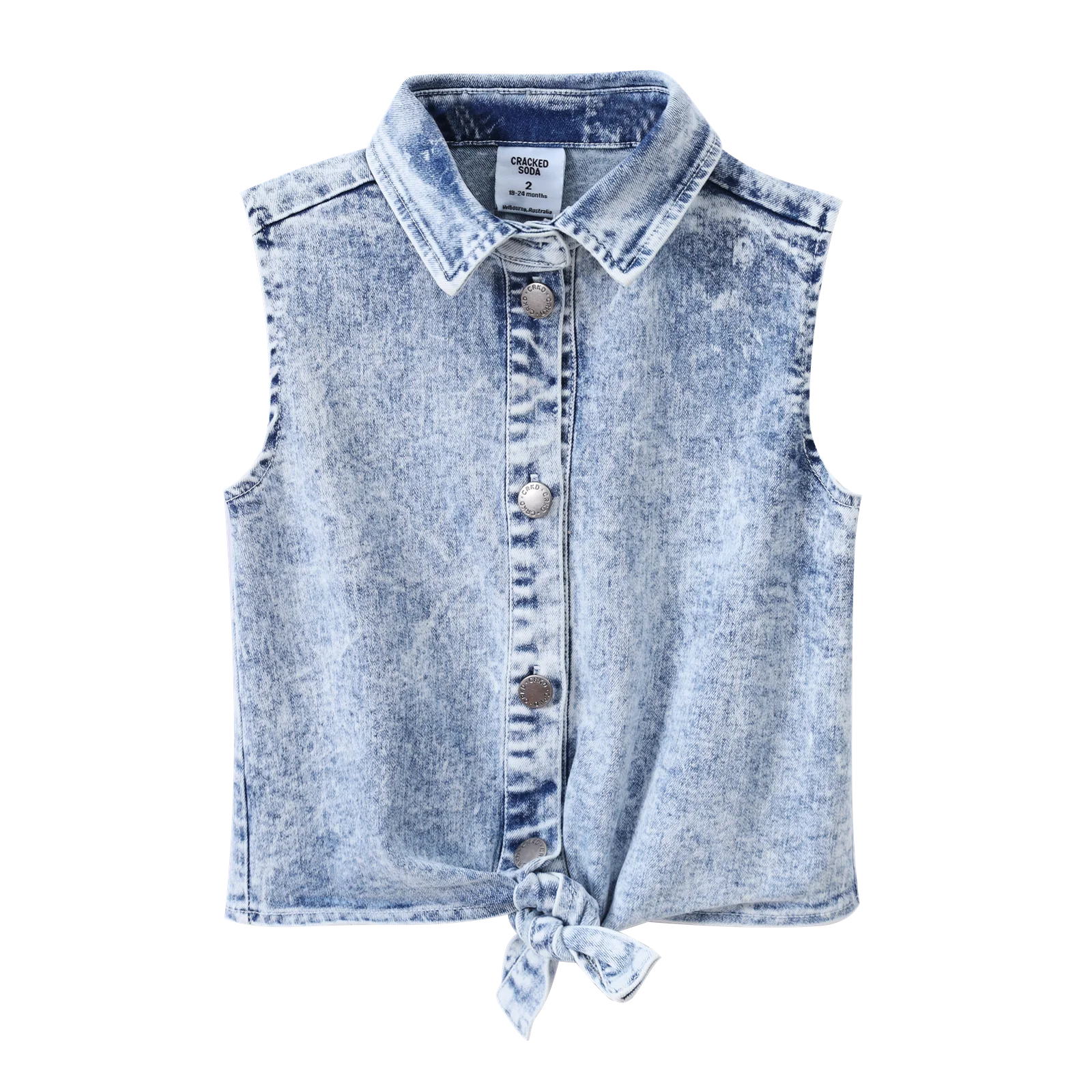 Zara Denim Blue Tie Top - Image 3