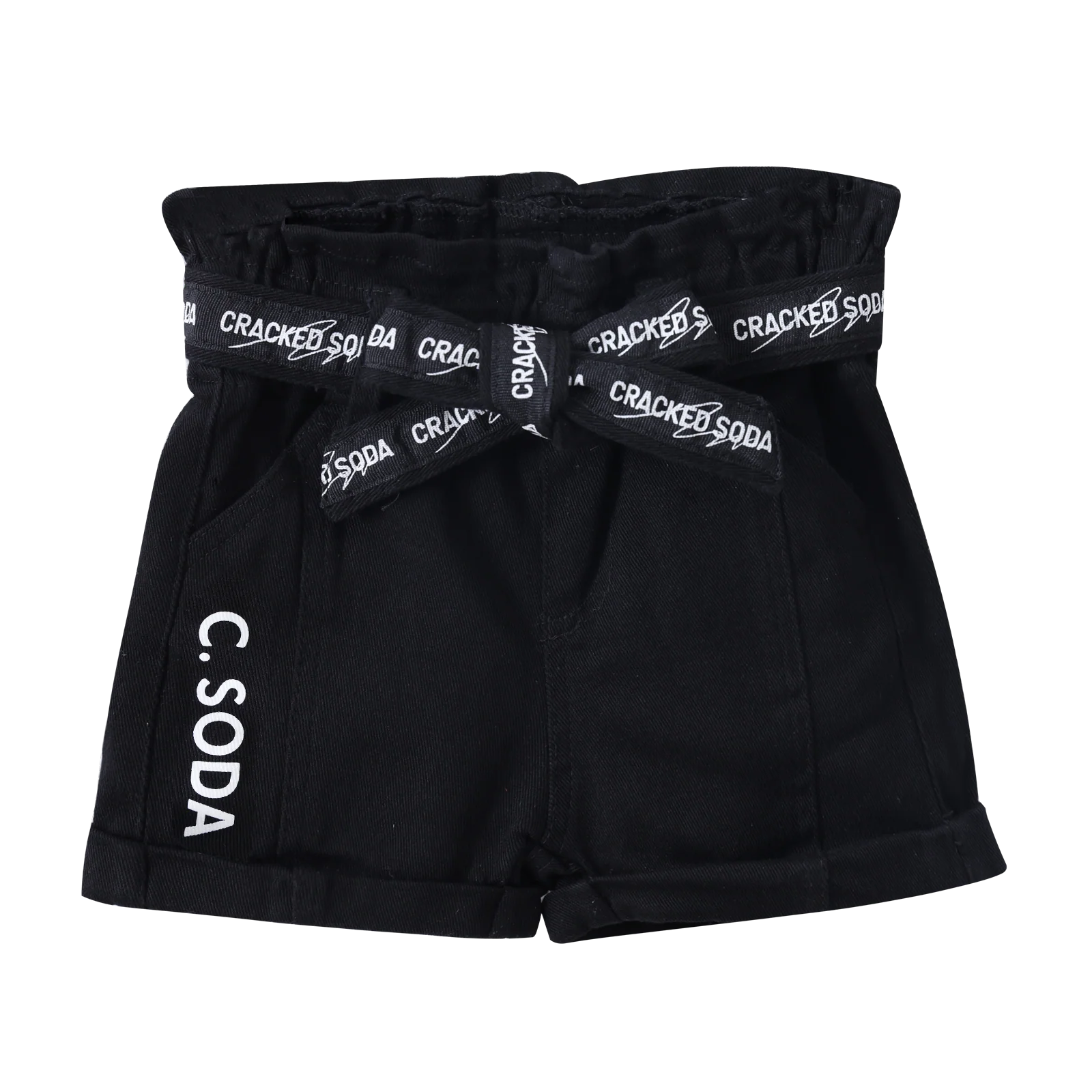 Zara Denim Detail Shorts - Black - Image 3